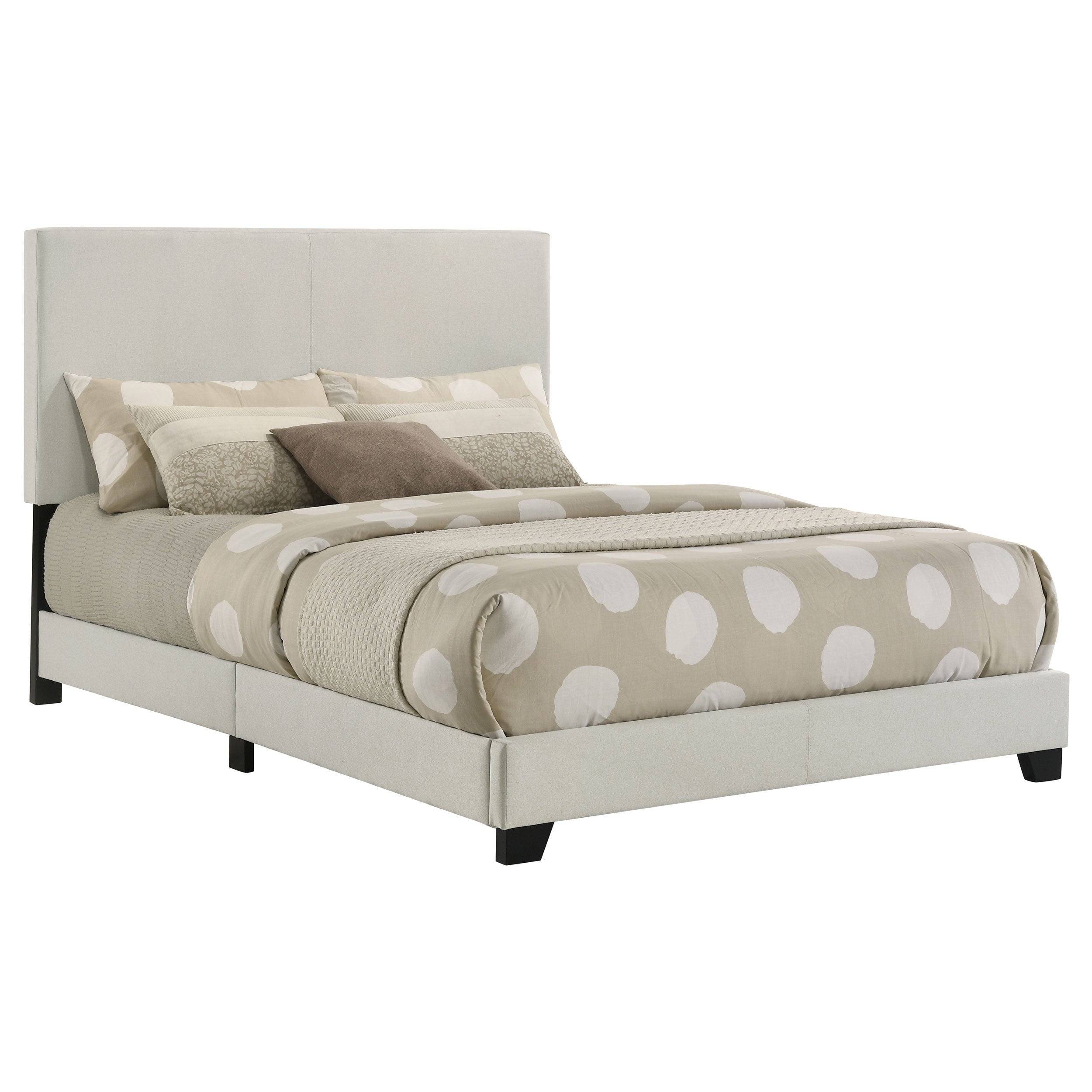 Dorian Fabric Upholstered Full Panel Bed Cream-