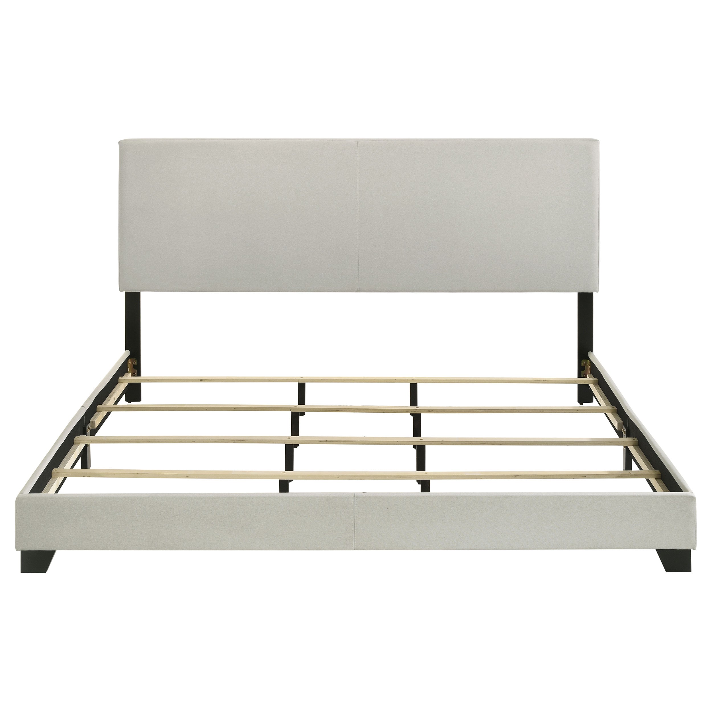 Dorian Fabric Upholstered California King Panel Bed Cream-