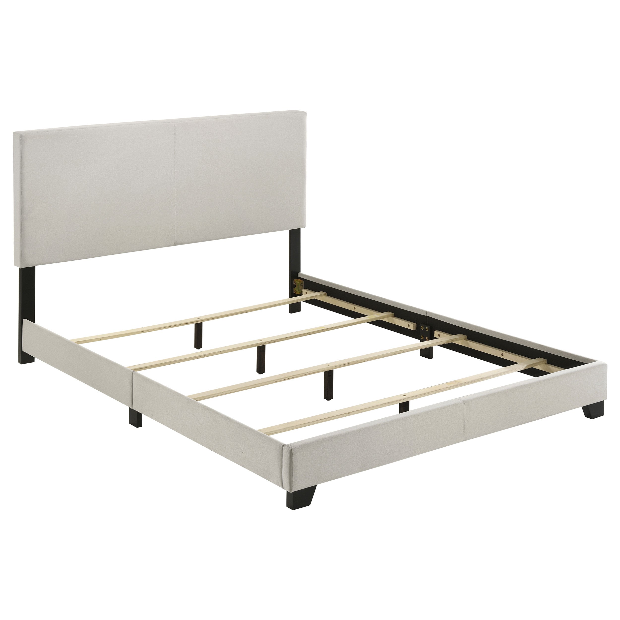 Dorian Fabric Upholstered Queen Panel Bed Cream-