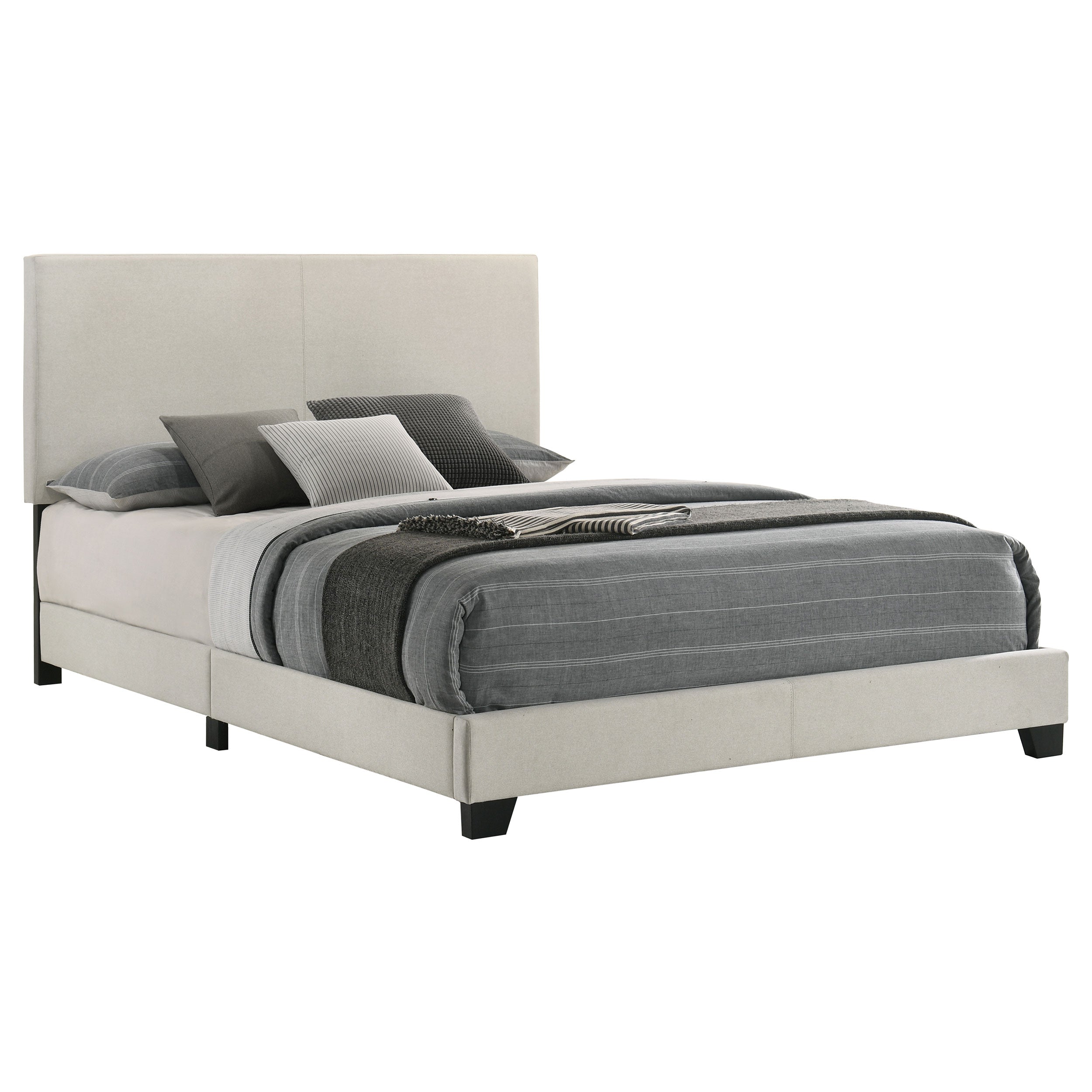 Dorian Fabric Upholstered Queen Panel Bed Cream-