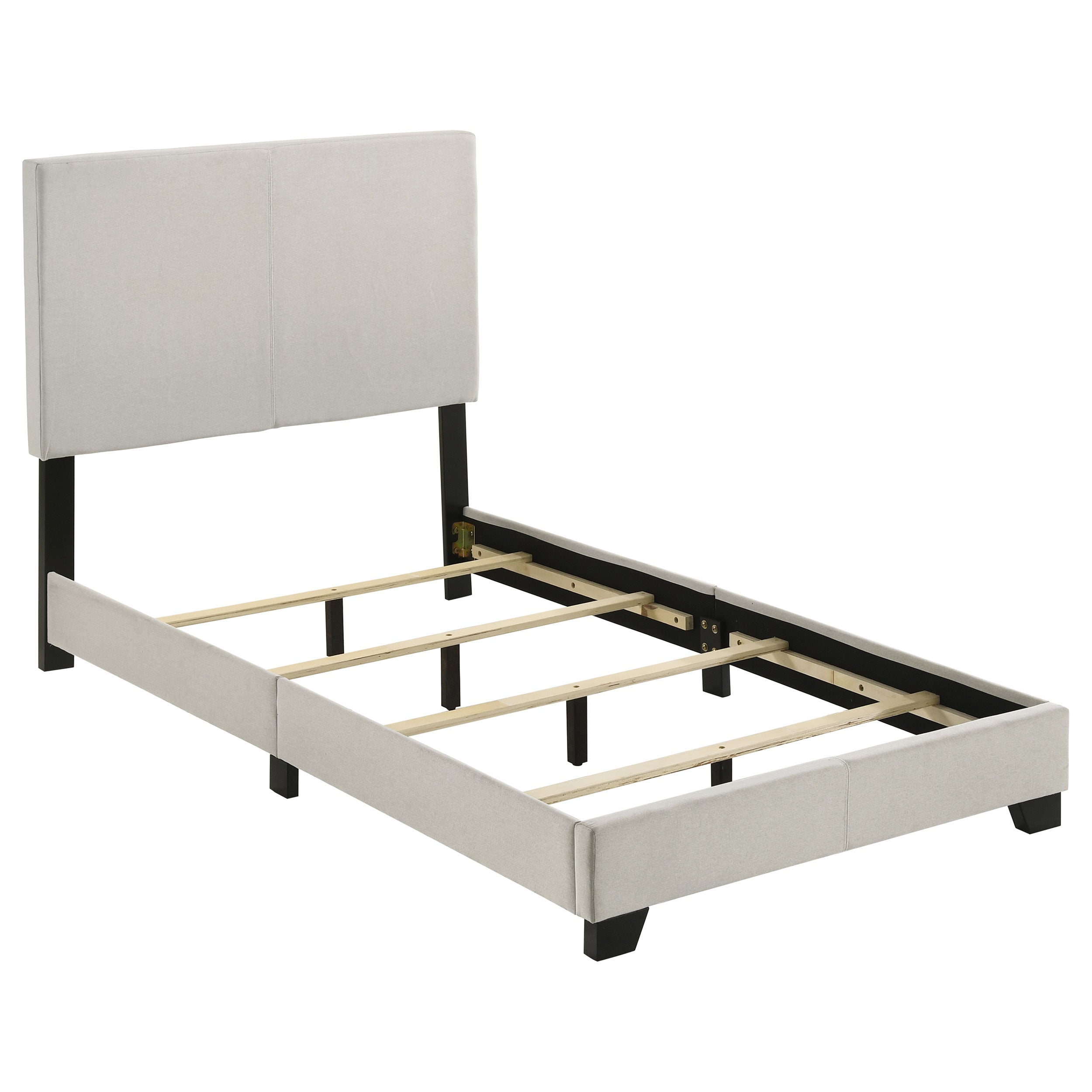 Dorian Fabric Upholstered Twin Panel Bed Cream-