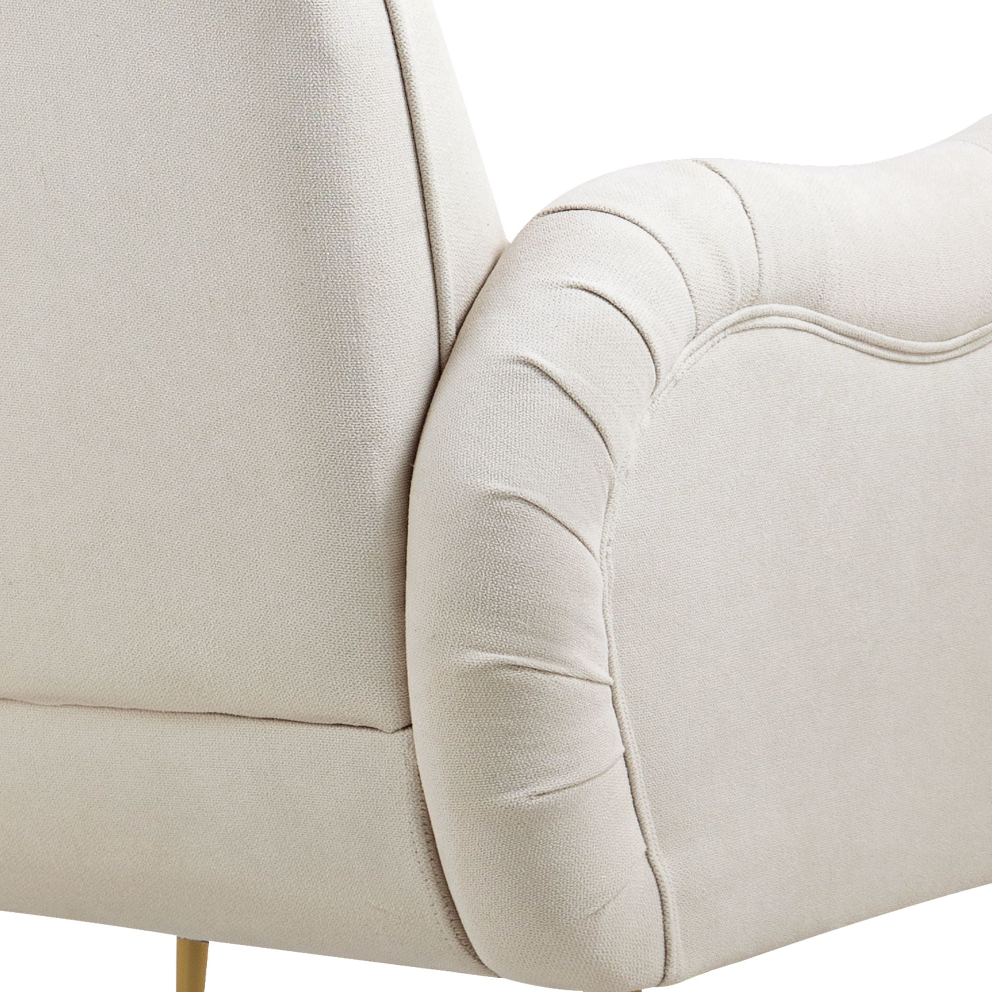 Modern Accent Chair With Metal Legs, Snowflake Fabric Armchair
