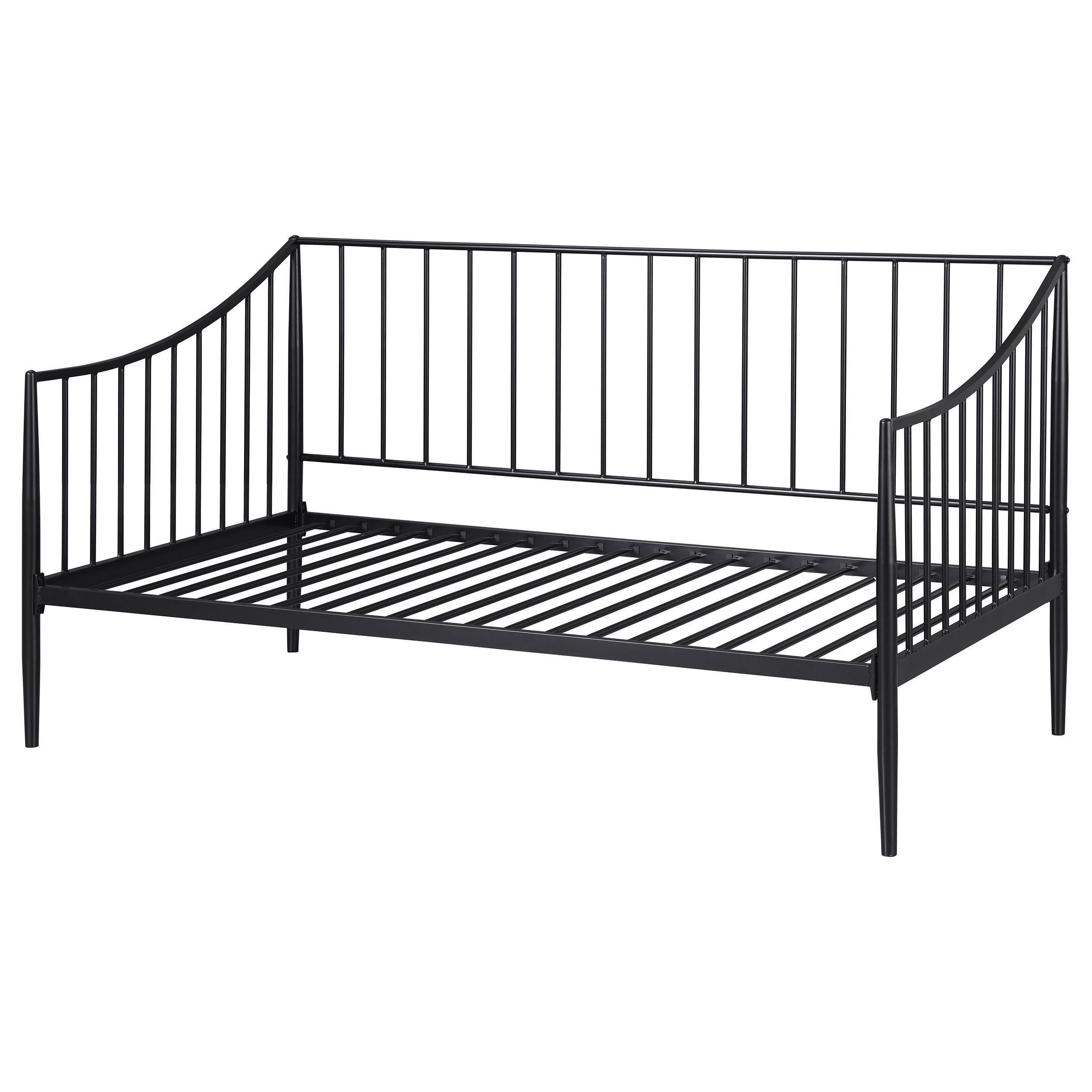 Newbury Metal Twin Daybed Bed Frame Matte Black-