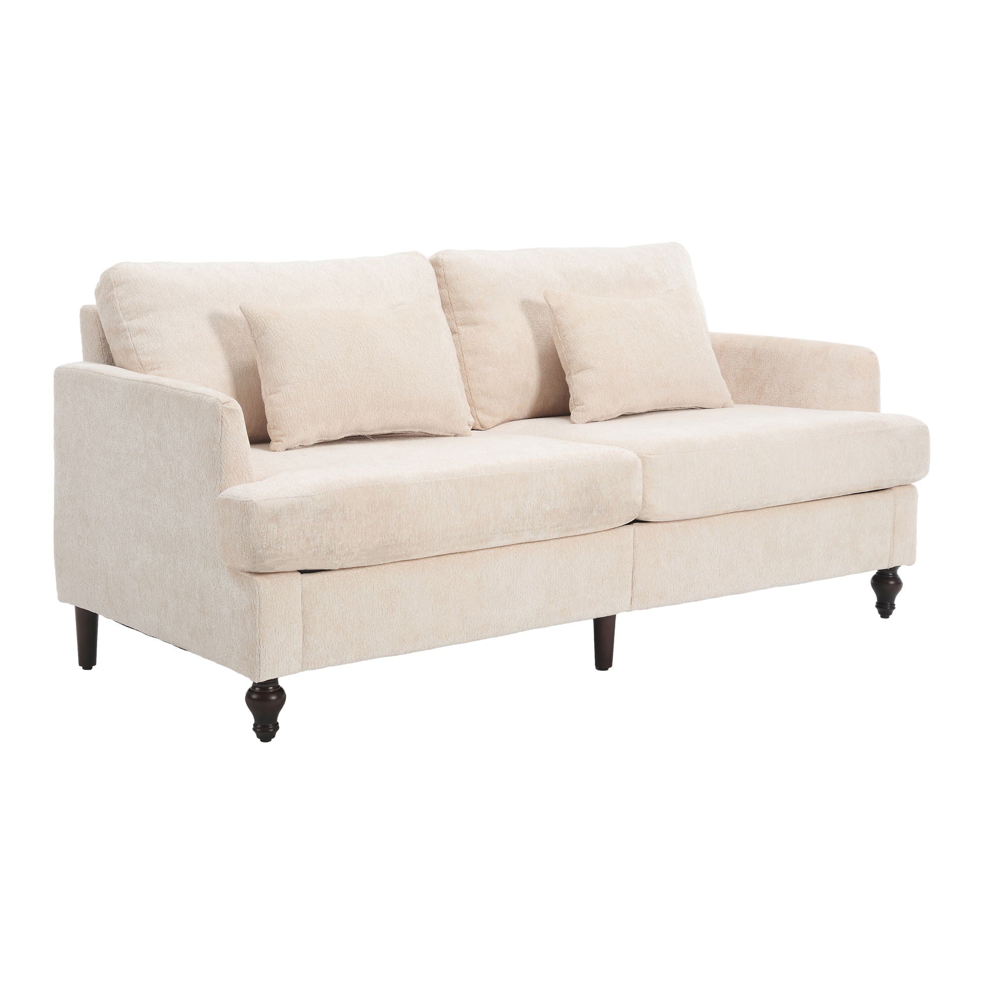 Mid Century Modern Chenille Fabric Loveseat Sofa, 2 Seat Upholstered Couch