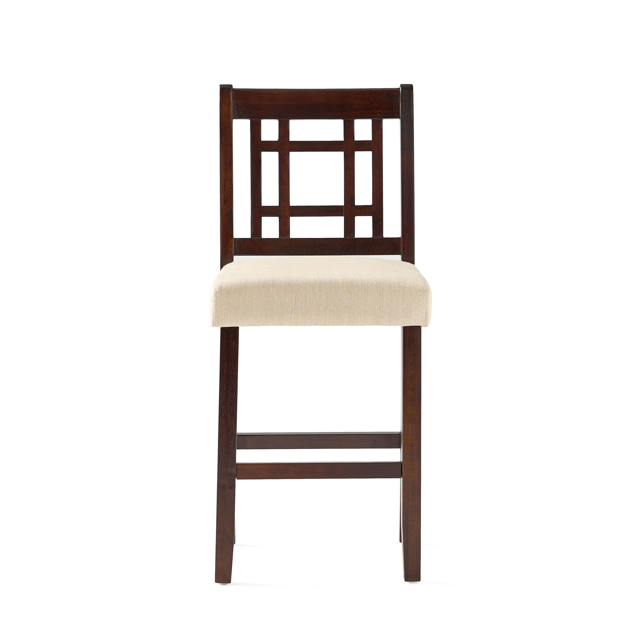 Upholstered Dining Chairs, Modern Dining Room Chairs For Dining Room Kitchen With Acacia Wood Legs (Set of 2) - Mahogany / Beige