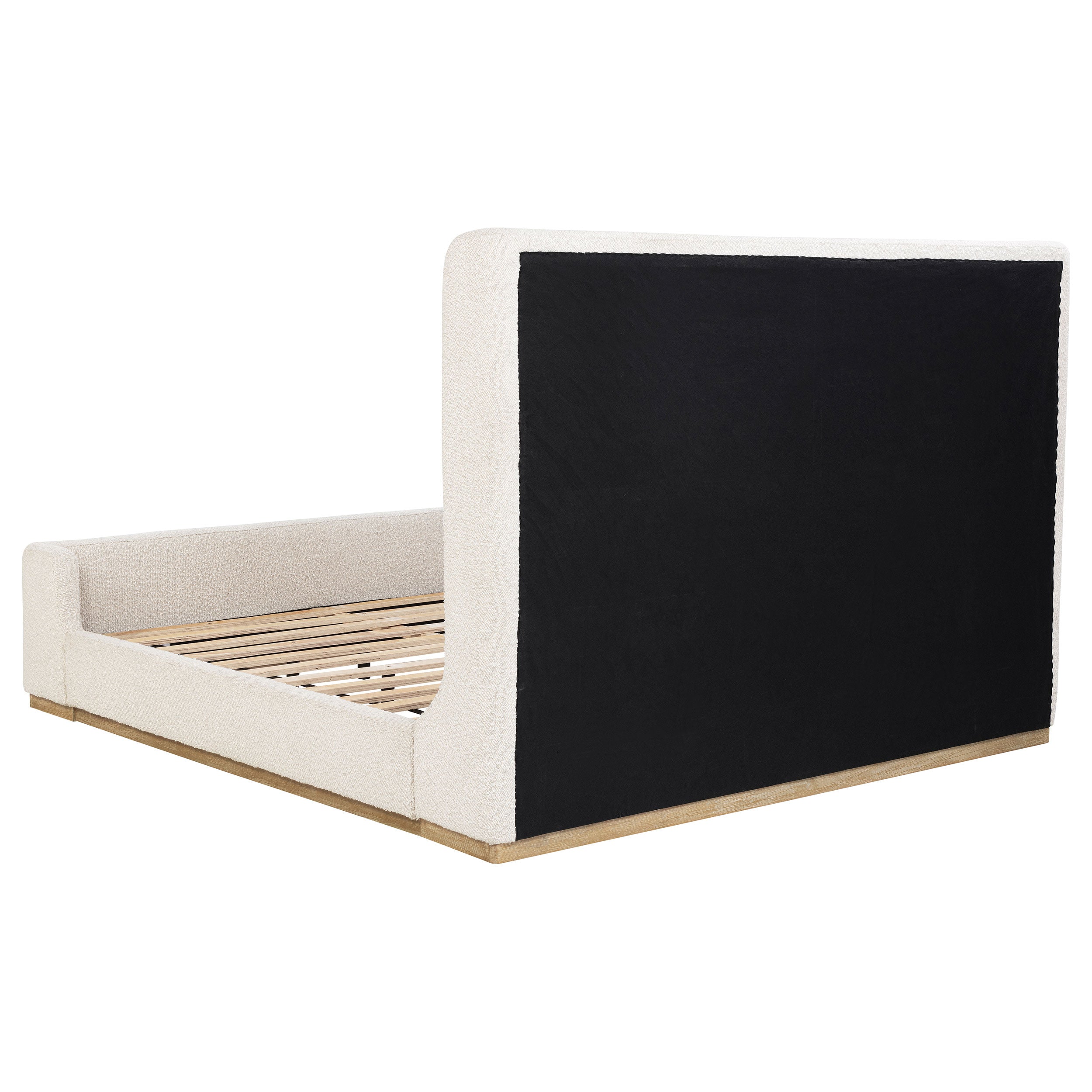 Nala Upholstered Eastern King Sleigh Bed Cream-