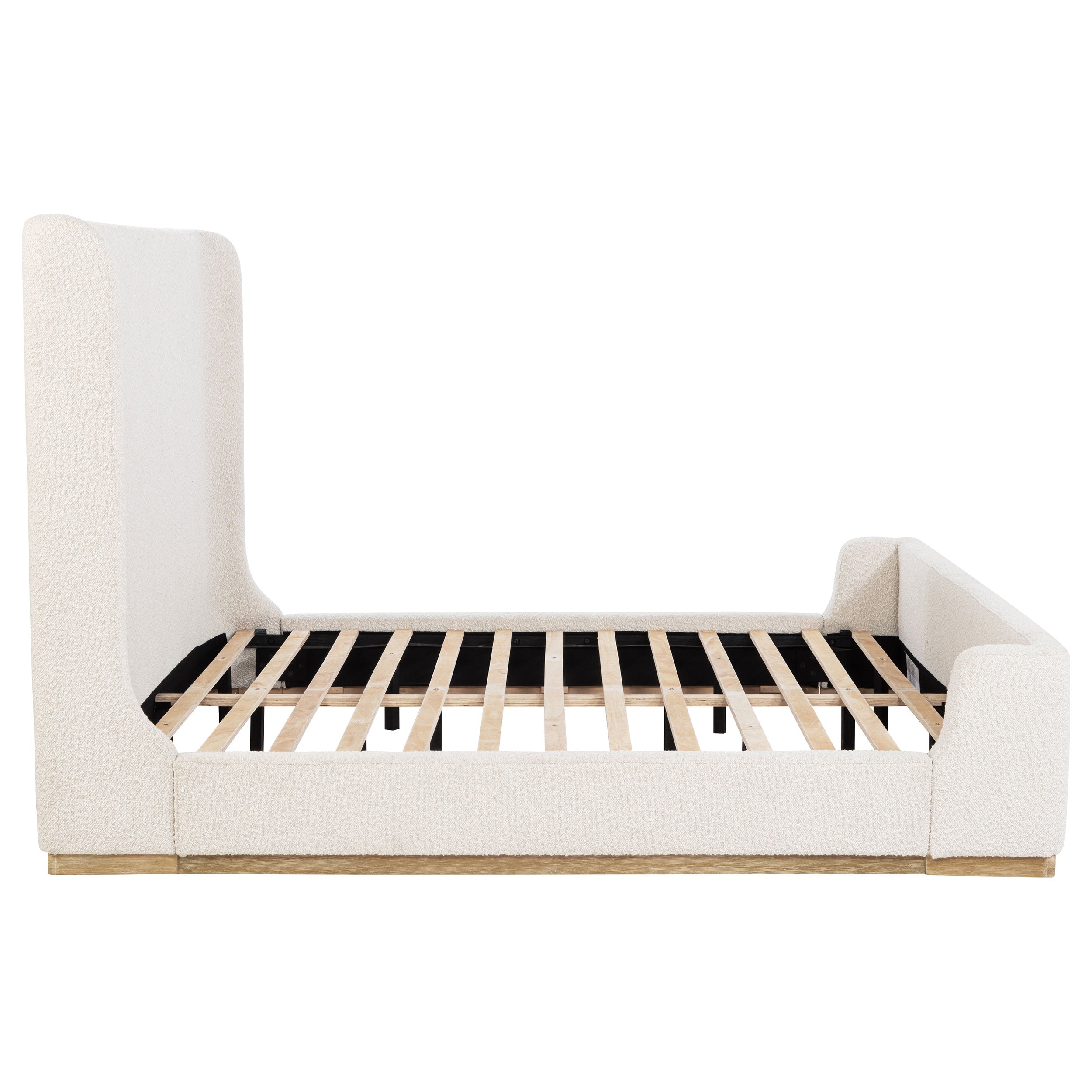 Nala Upholstered Eastern King Sleigh Bed Cream-