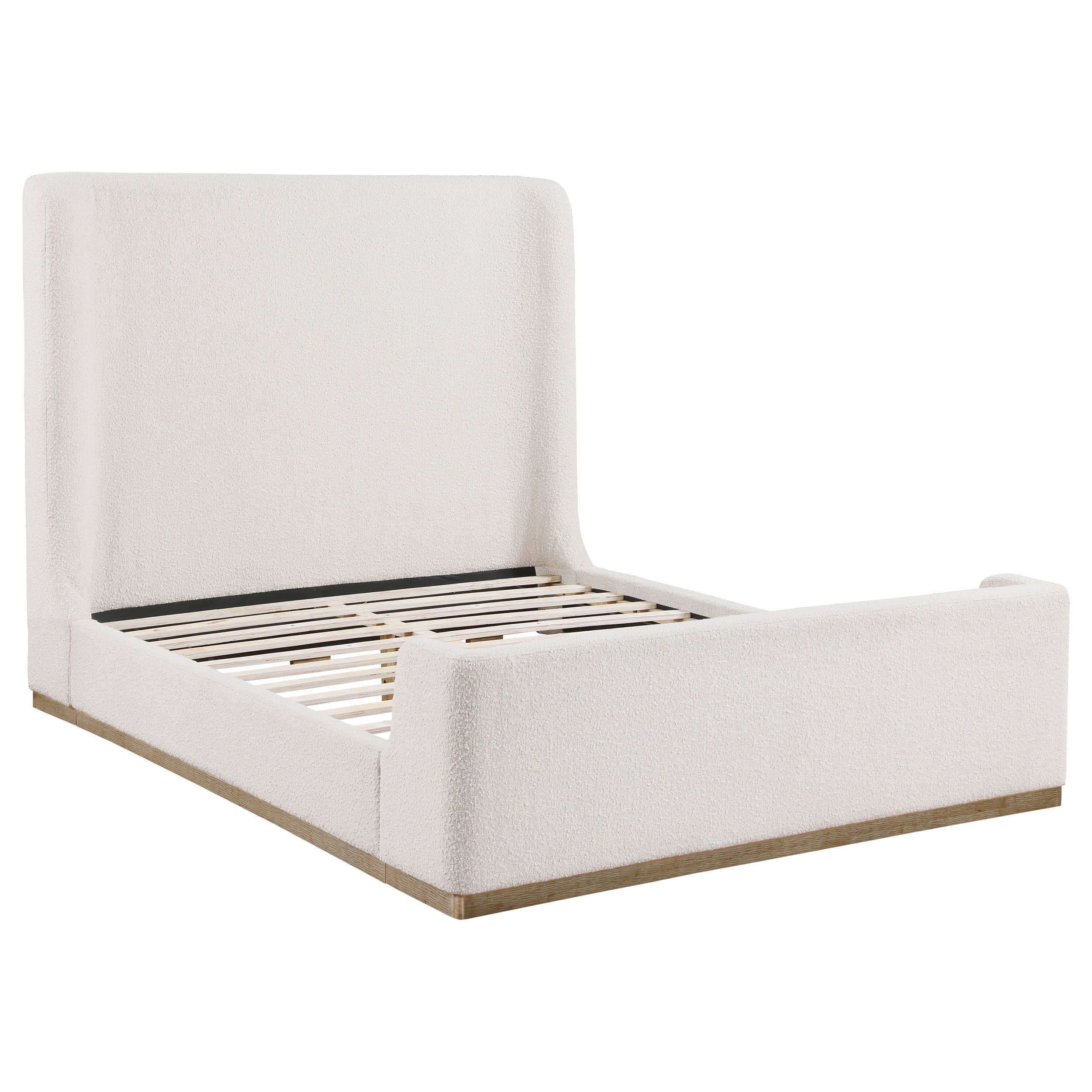 Nala Upholstered Queen Sleigh Bed Cream-