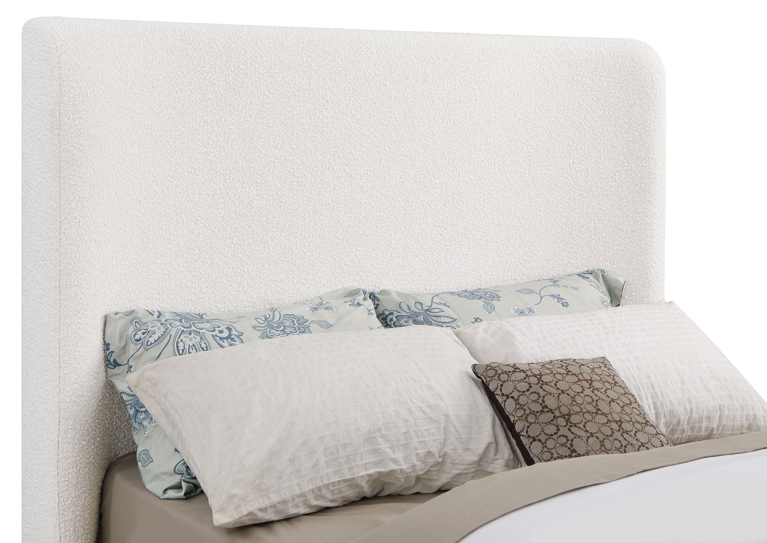Nala Upholstered Queen Sleigh Bed Cream-