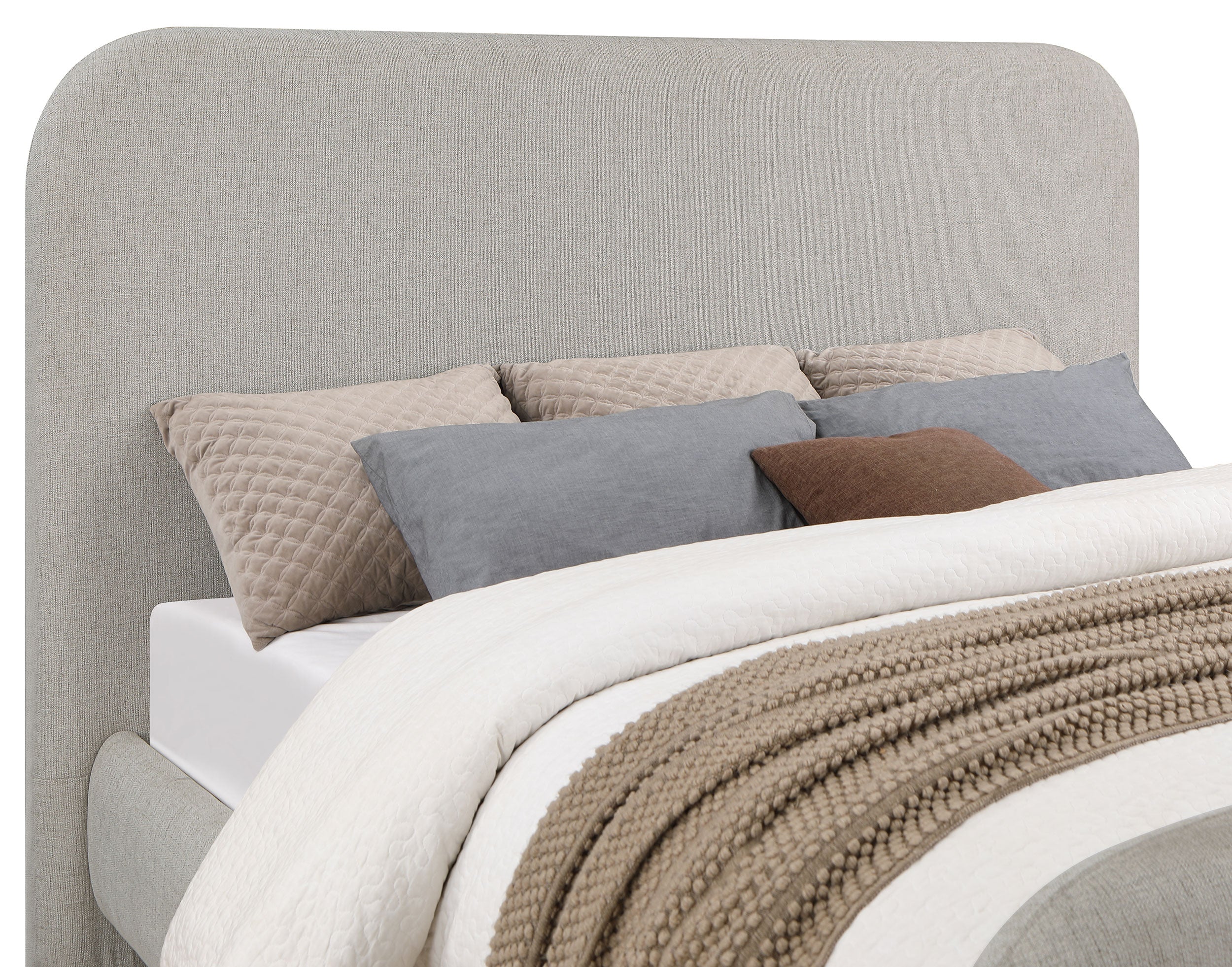 Wren Upholstered Eastern King Panel Bed Grey-
