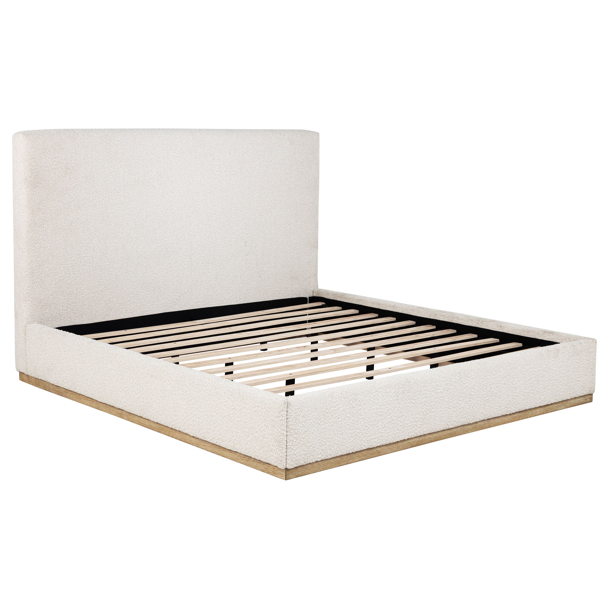 Knox Upholstered EASTERN KING Panel Bed Cream-
