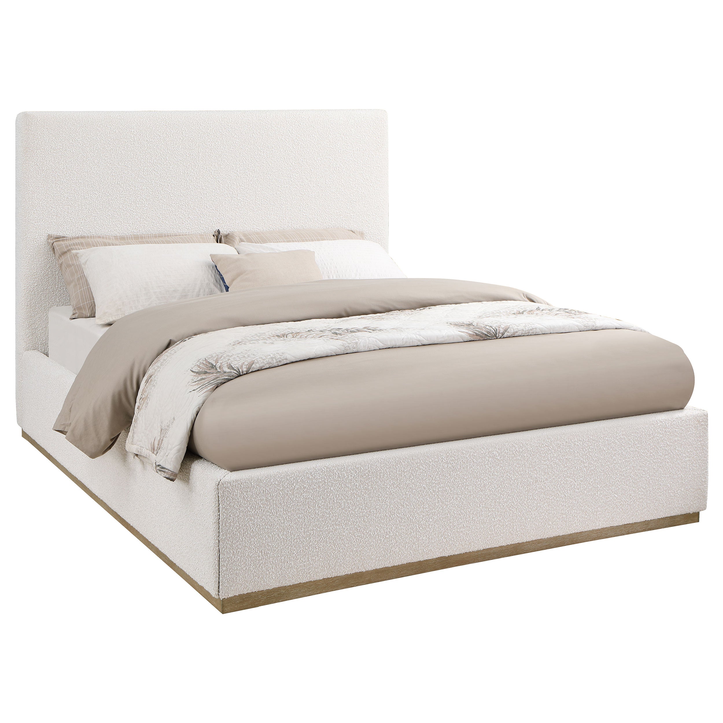 Knox Upholstered Queen Panel Bed Cream-