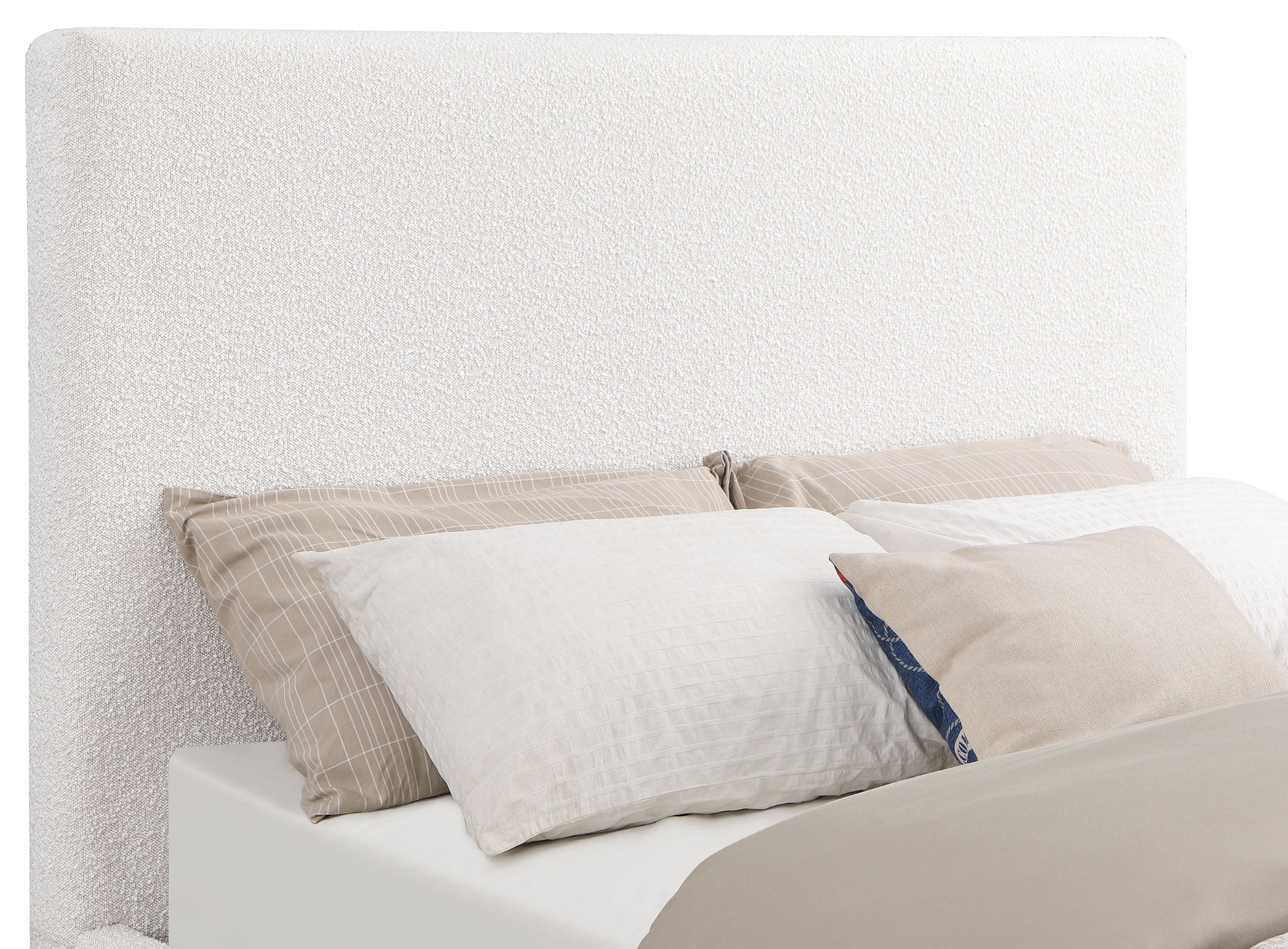 Knox Upholstered Queen Panel Bed Cream-