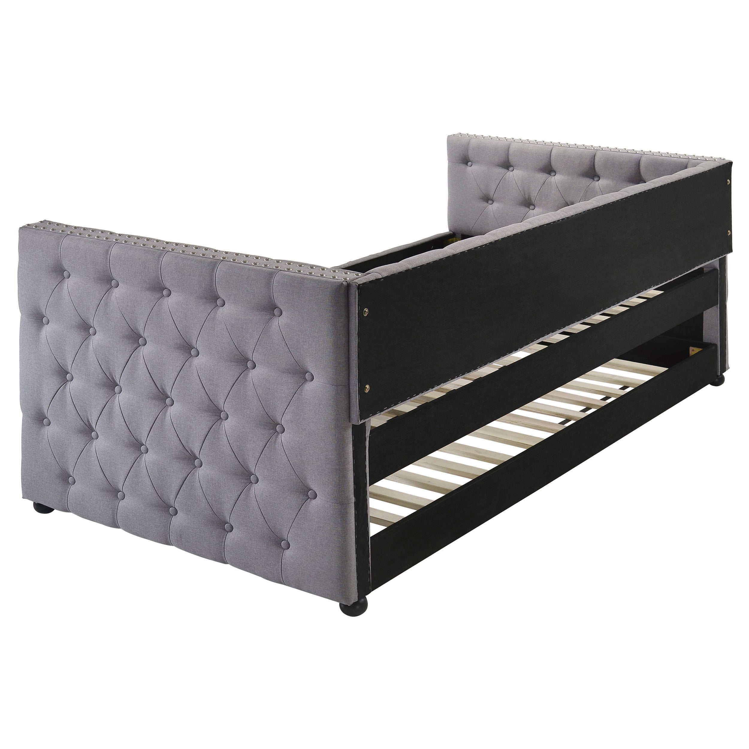 Mockern Upholstered Twin Daybed with Trundle Grey-CoasterEssence