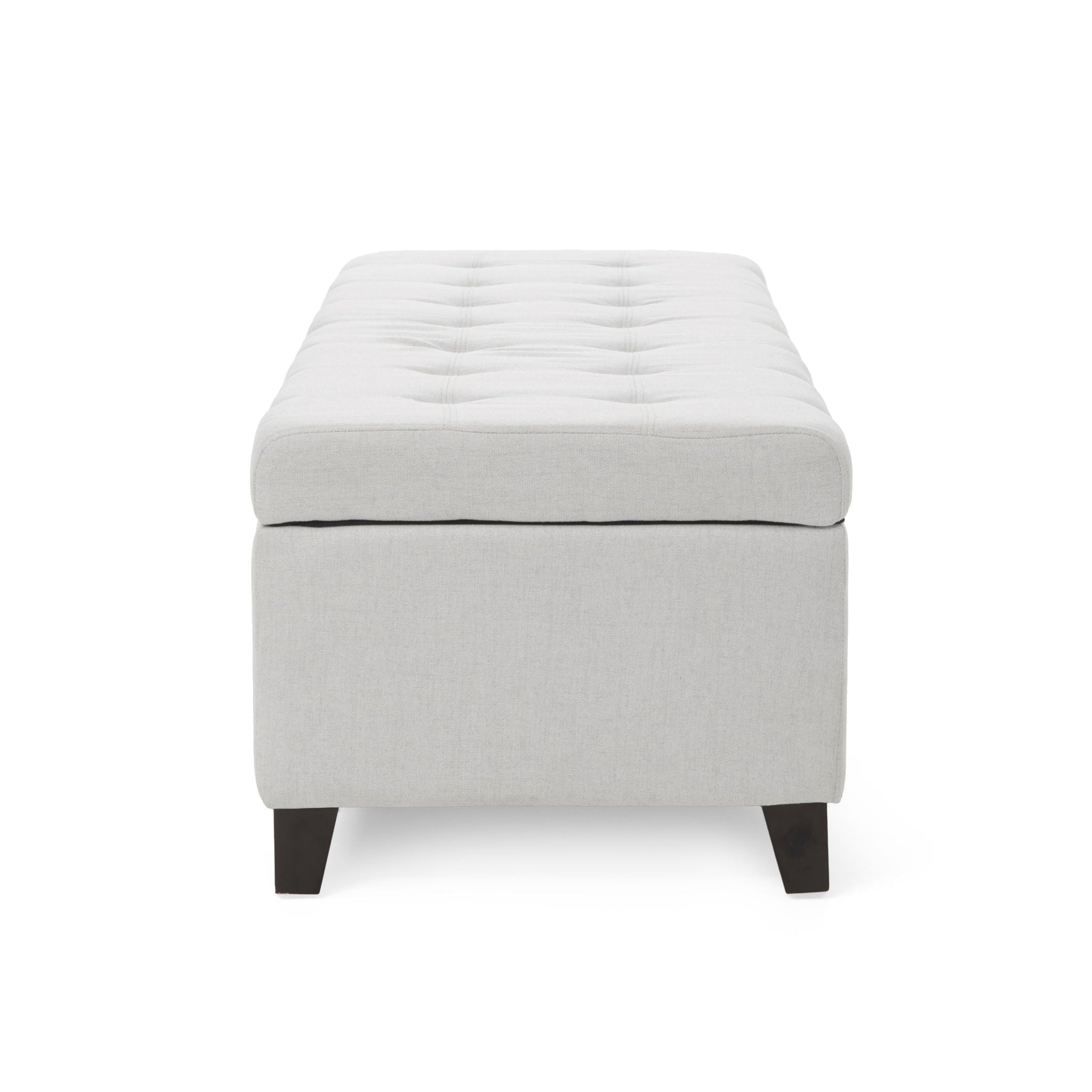 Home Mission - Upholstered Storage Ottoman Bench - Light Gray