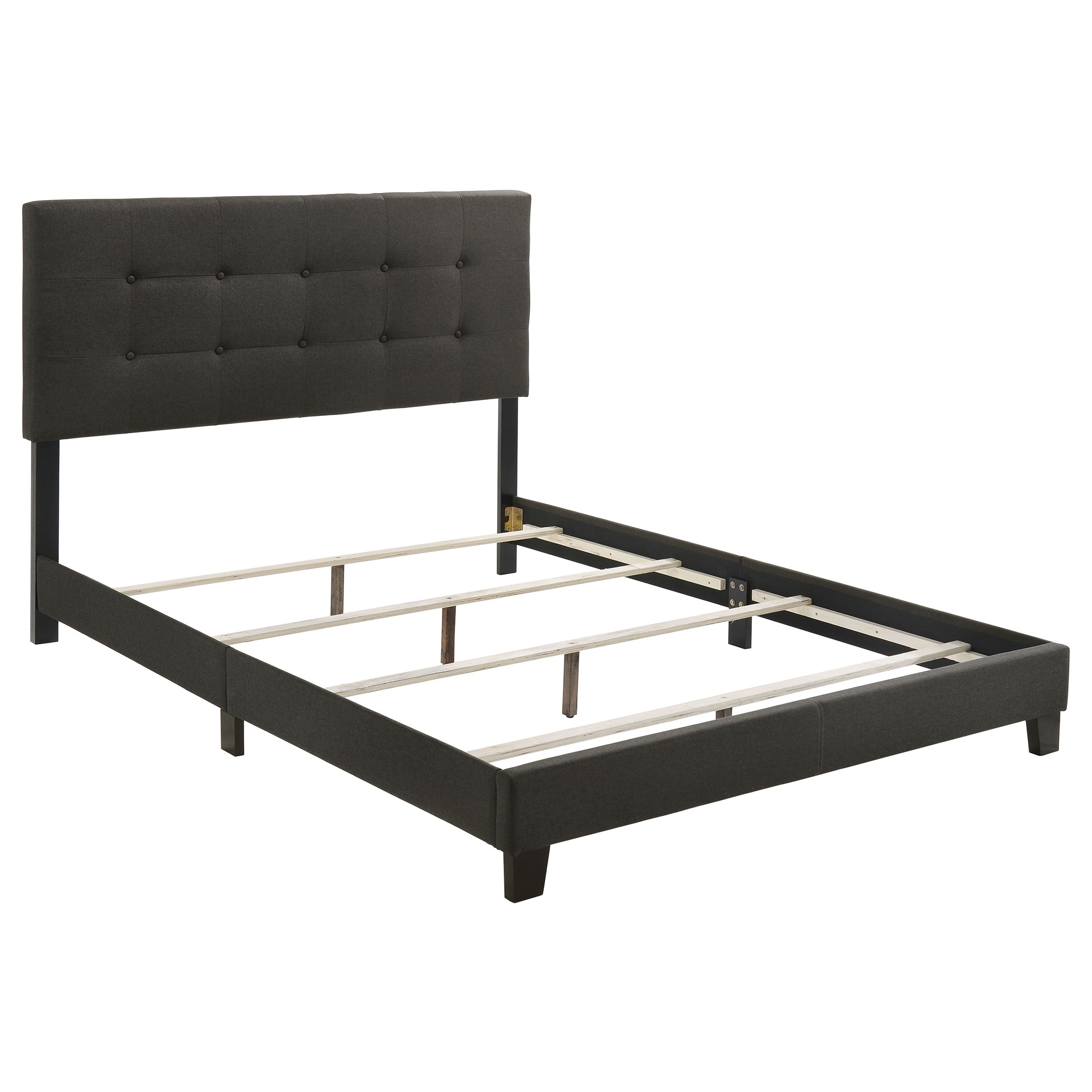 Mapes Upholstered Eastern King Panel Bed Charcoal-CoasterEveryday