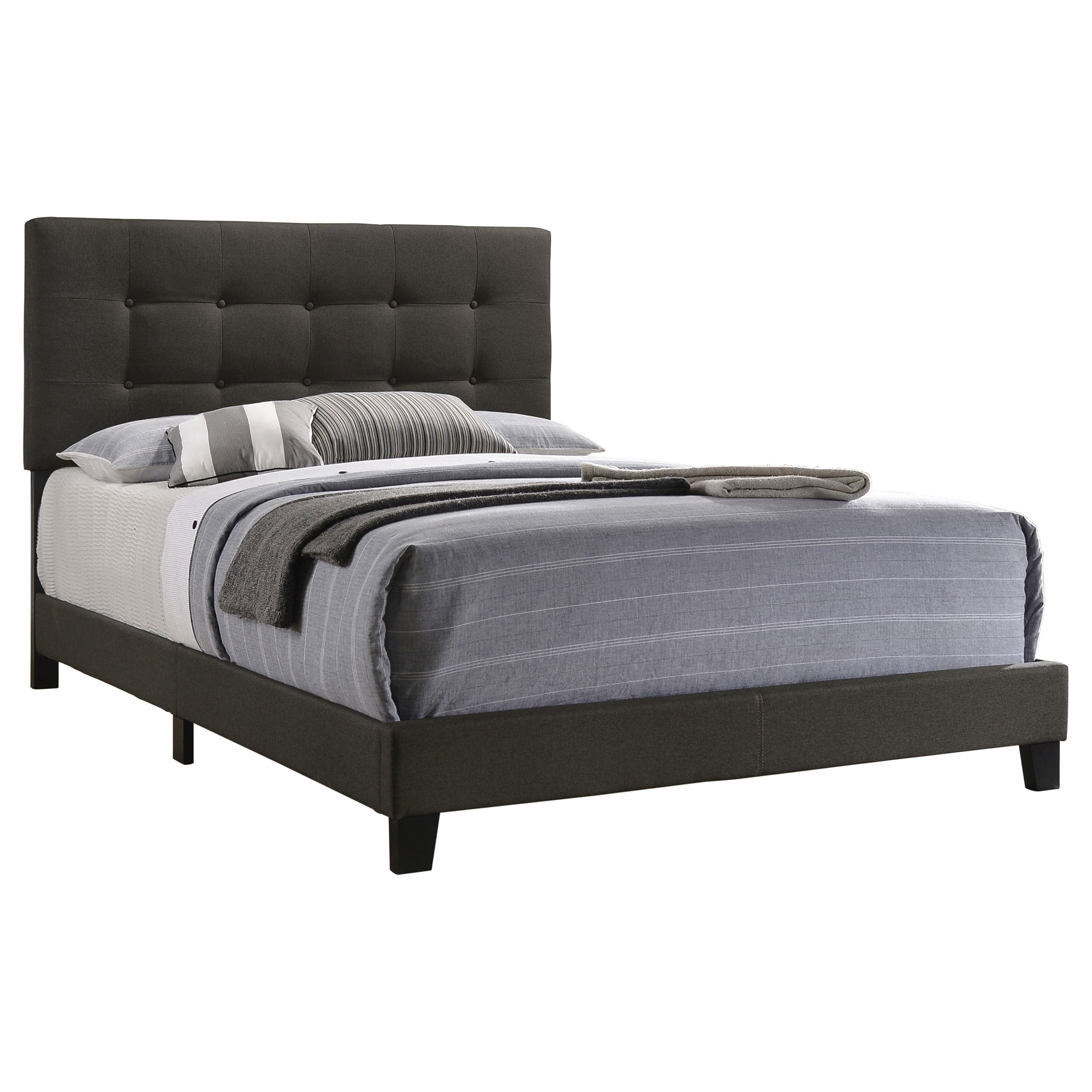 Mapes Upholstered Eastern King Panel Bed Charcoal-CoasterEveryday