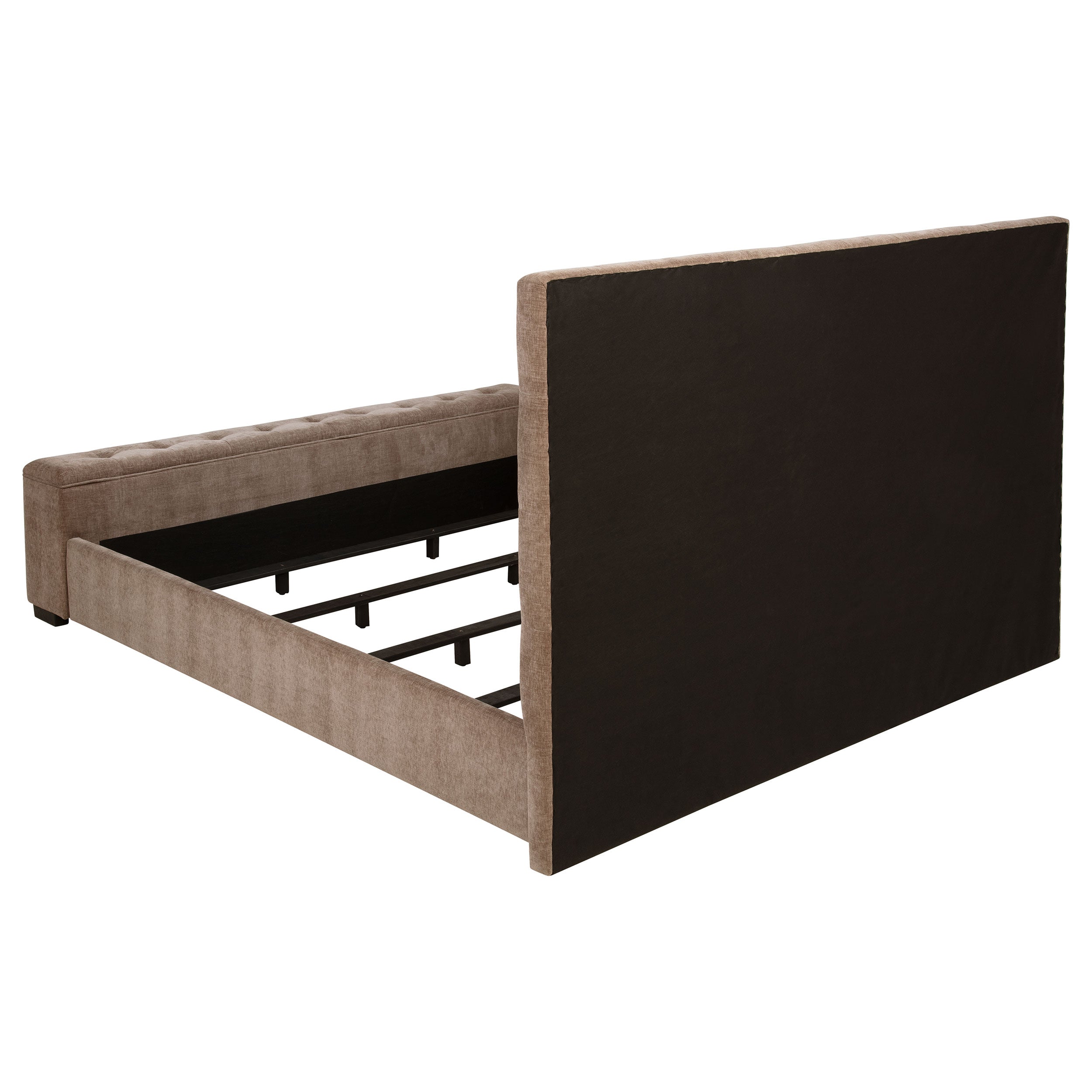 Senna Upholstered Eastern King Audio Flame Visualizer Bed Brown-