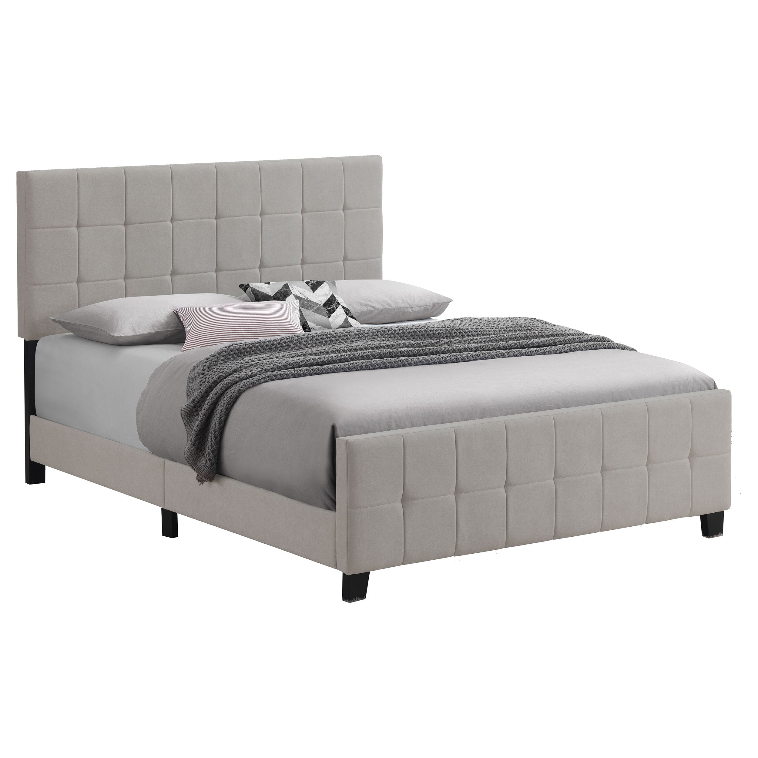 Fairfield Upholstered Eastern King Panel Bed Beige-CoasterEssence