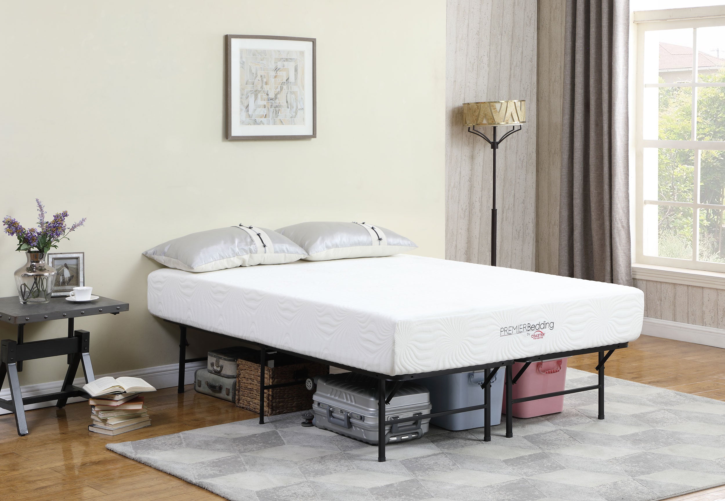 Mabel Metal Eastern King Mattress Support Platform Bed Black-CoasterEveryday