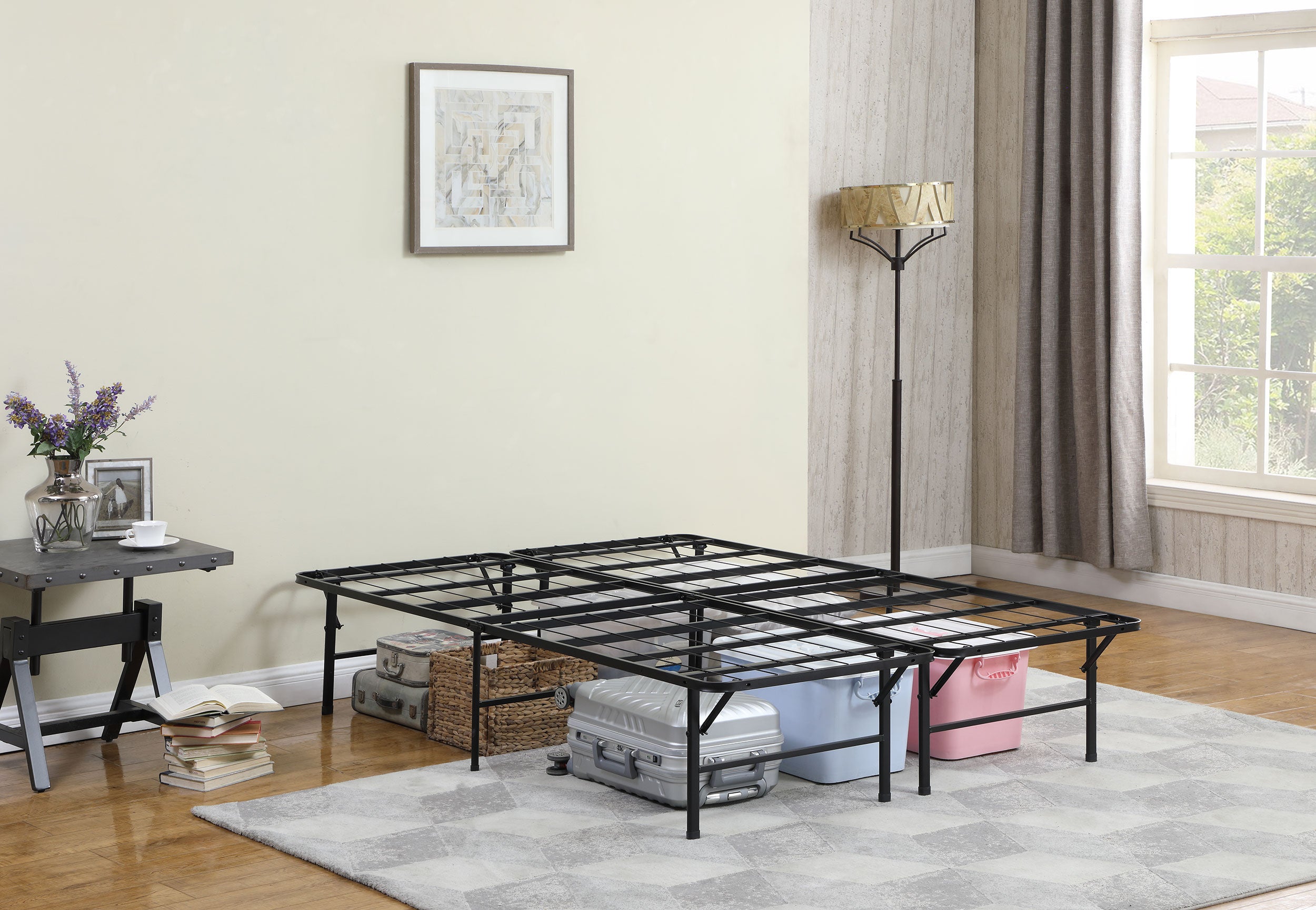 Mabel Metal Eastern King Mattress Support Platform Bed Black-CoasterEveryday