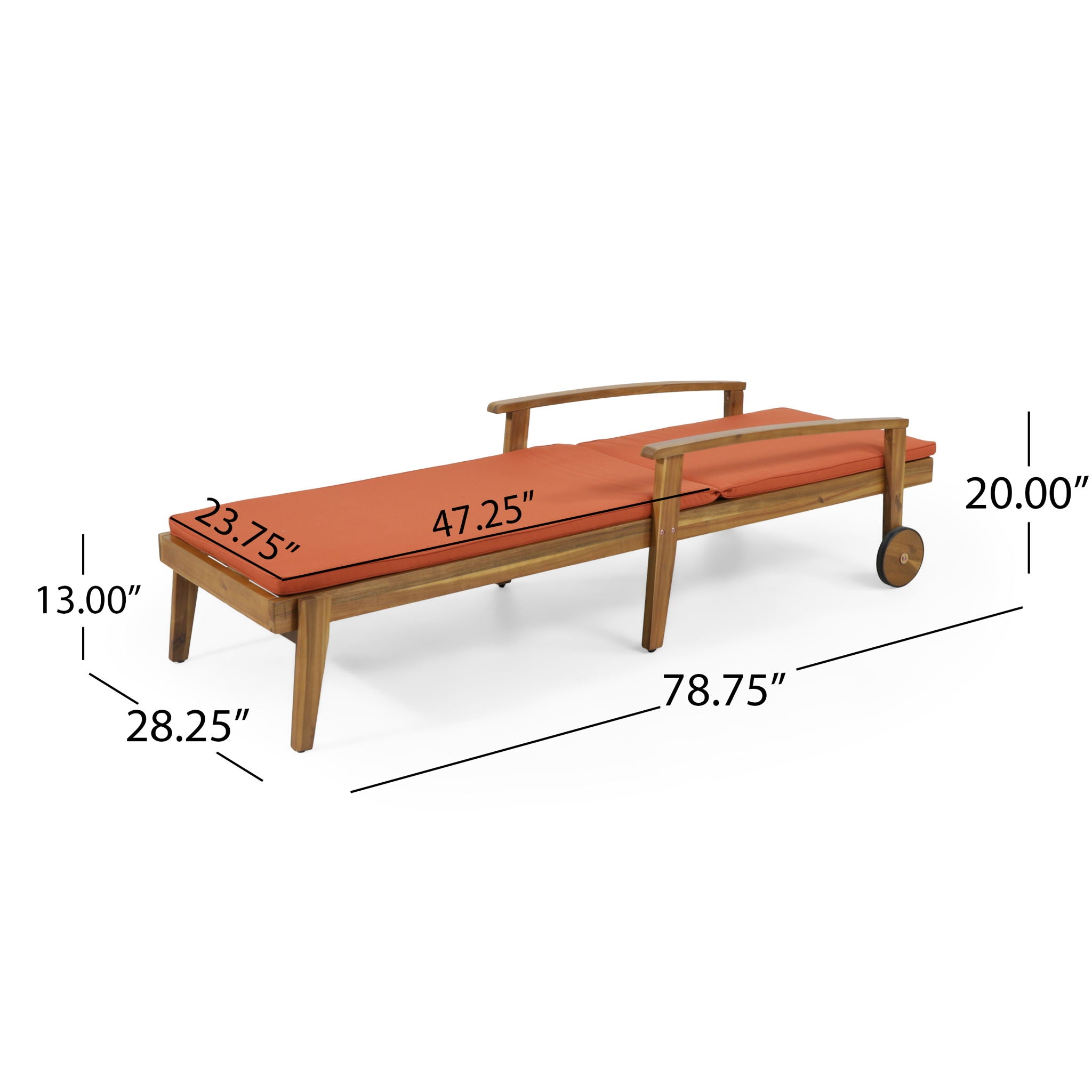 Jason - Chaise Lounge Adjustable Acacia Wood Outdoor Furniture