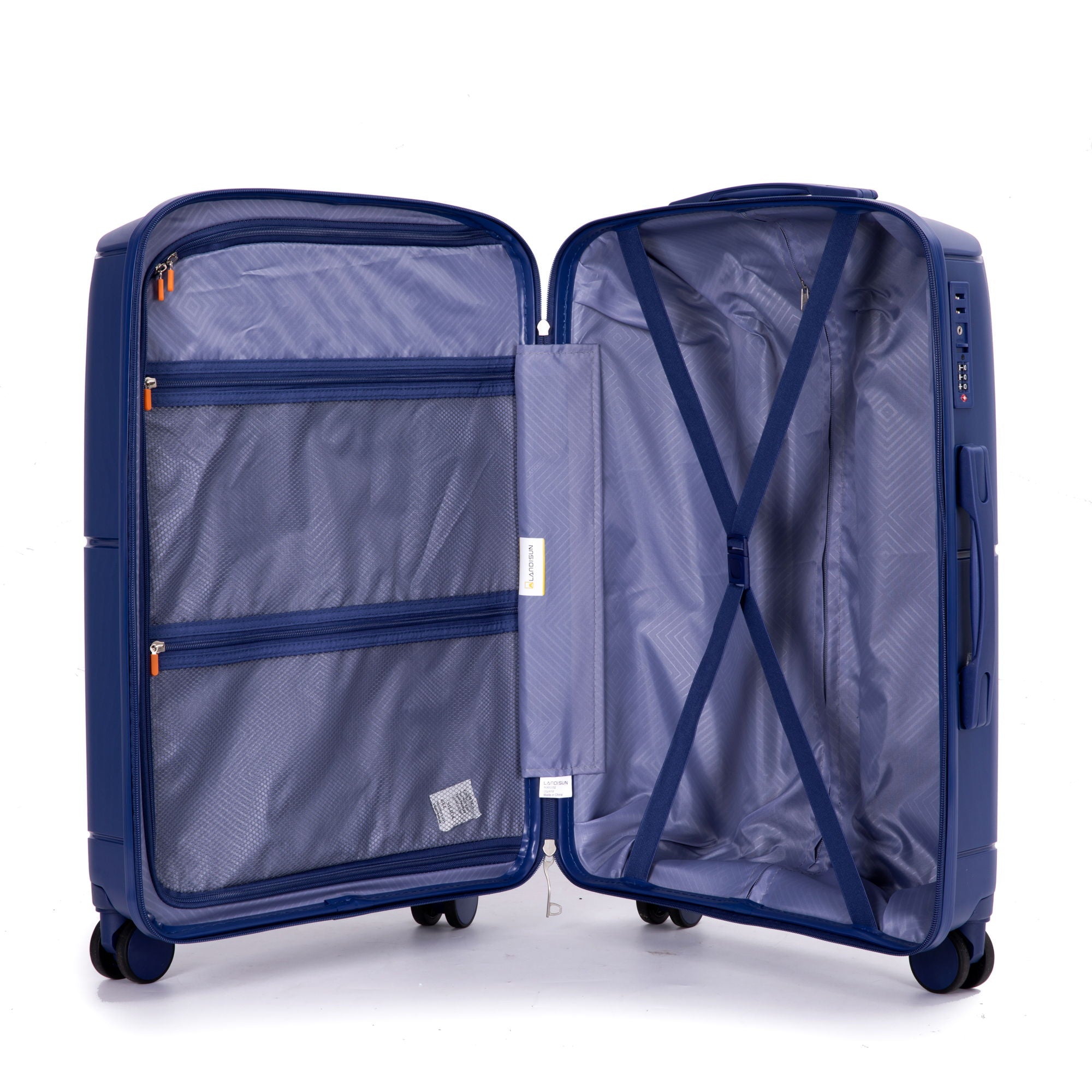 3 Piece Set Expandable Hardshell Suitcase Double Spinner Wheels