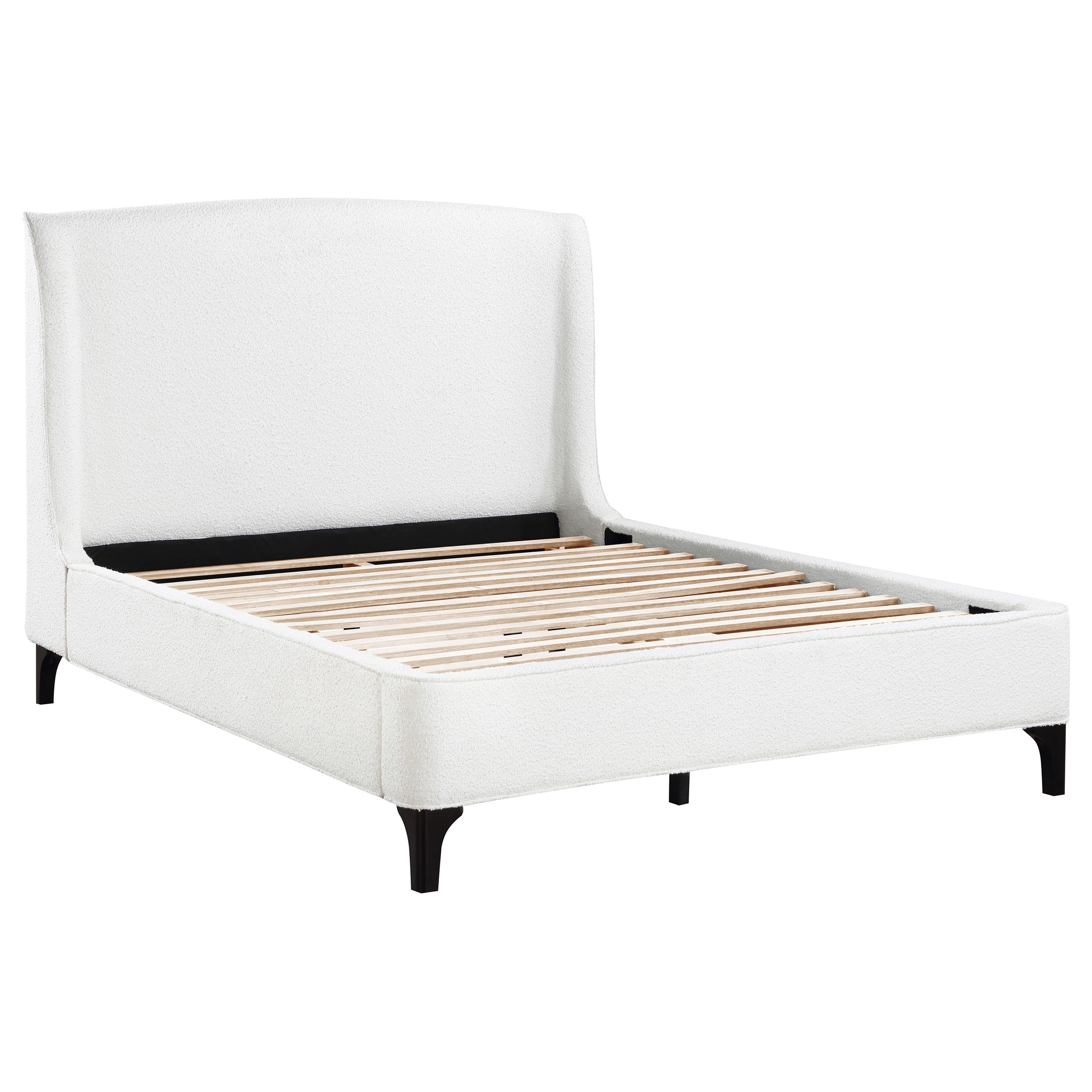 Mosby Upholstered Queen Wingback Bed Snow-