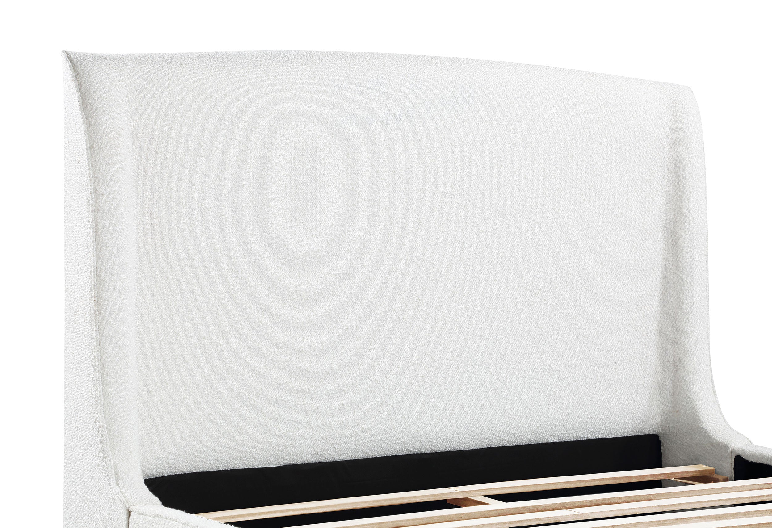 Mosby Upholstered Queen Wingback Bed Snow-