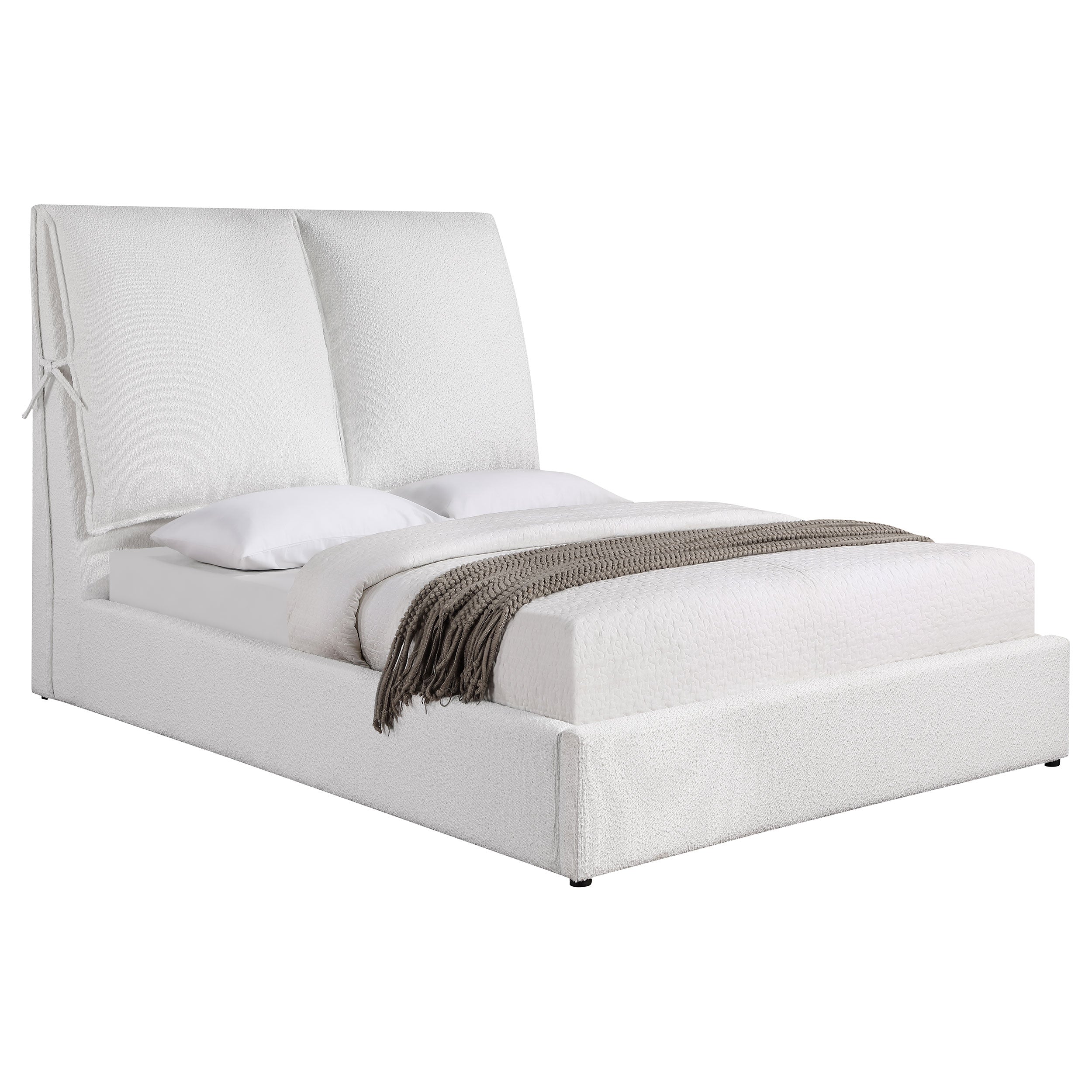 Gwendoline Upholstered Queen Panel Bed White-