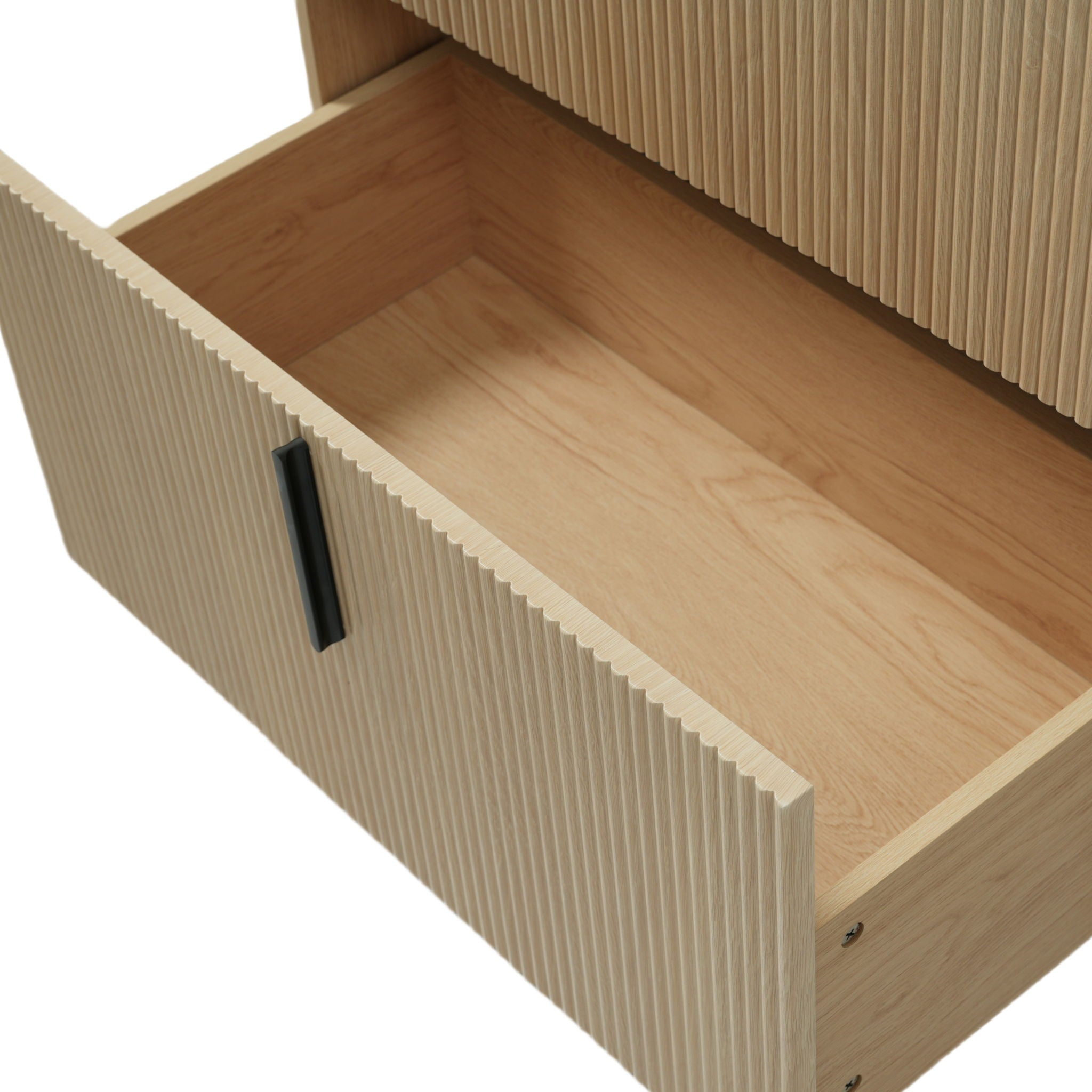 Bathroom Vanity With Ceramic Sink, Fluted Design