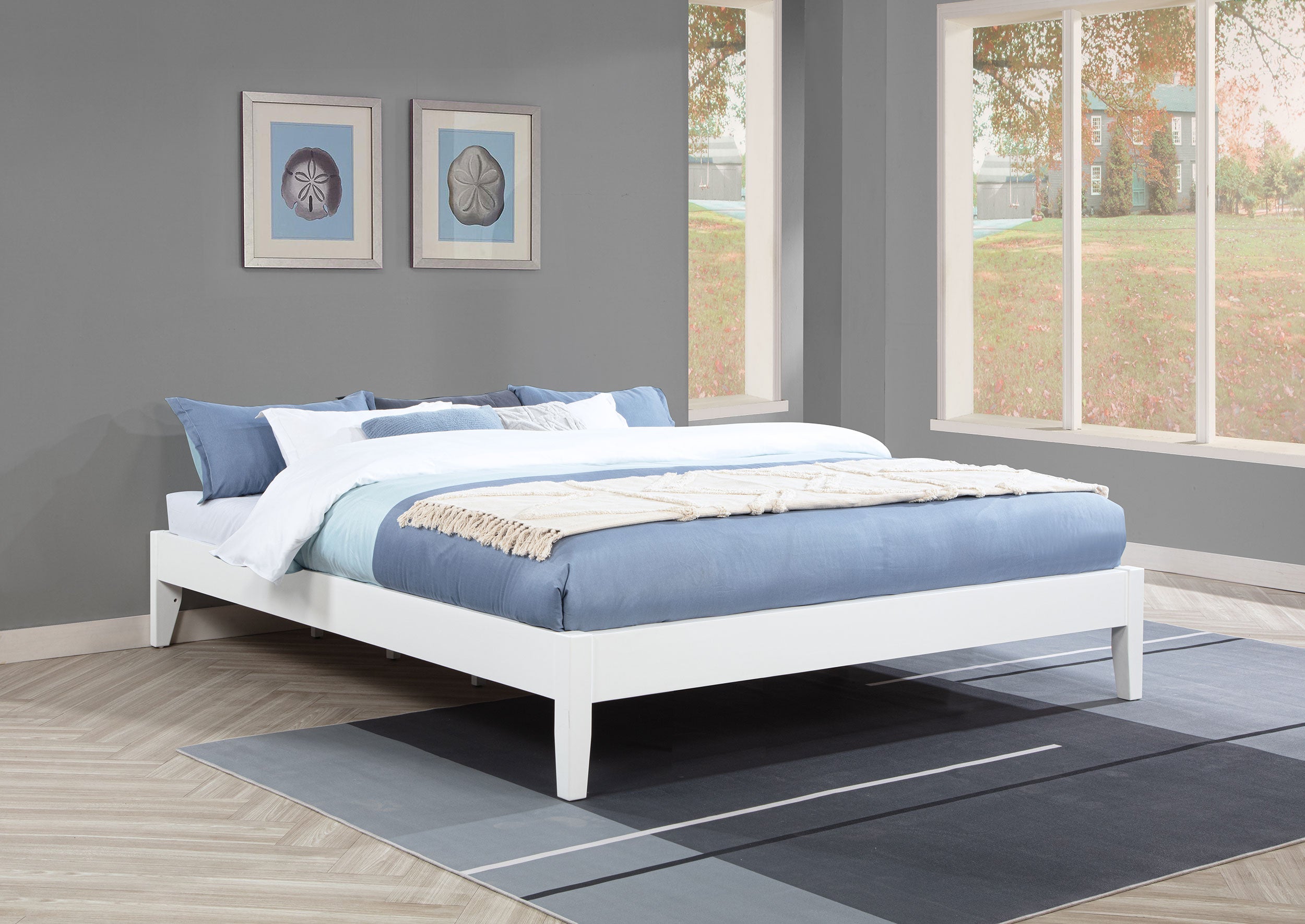 Hounslow California King Universal Platform Bed White-CoasterEveryday