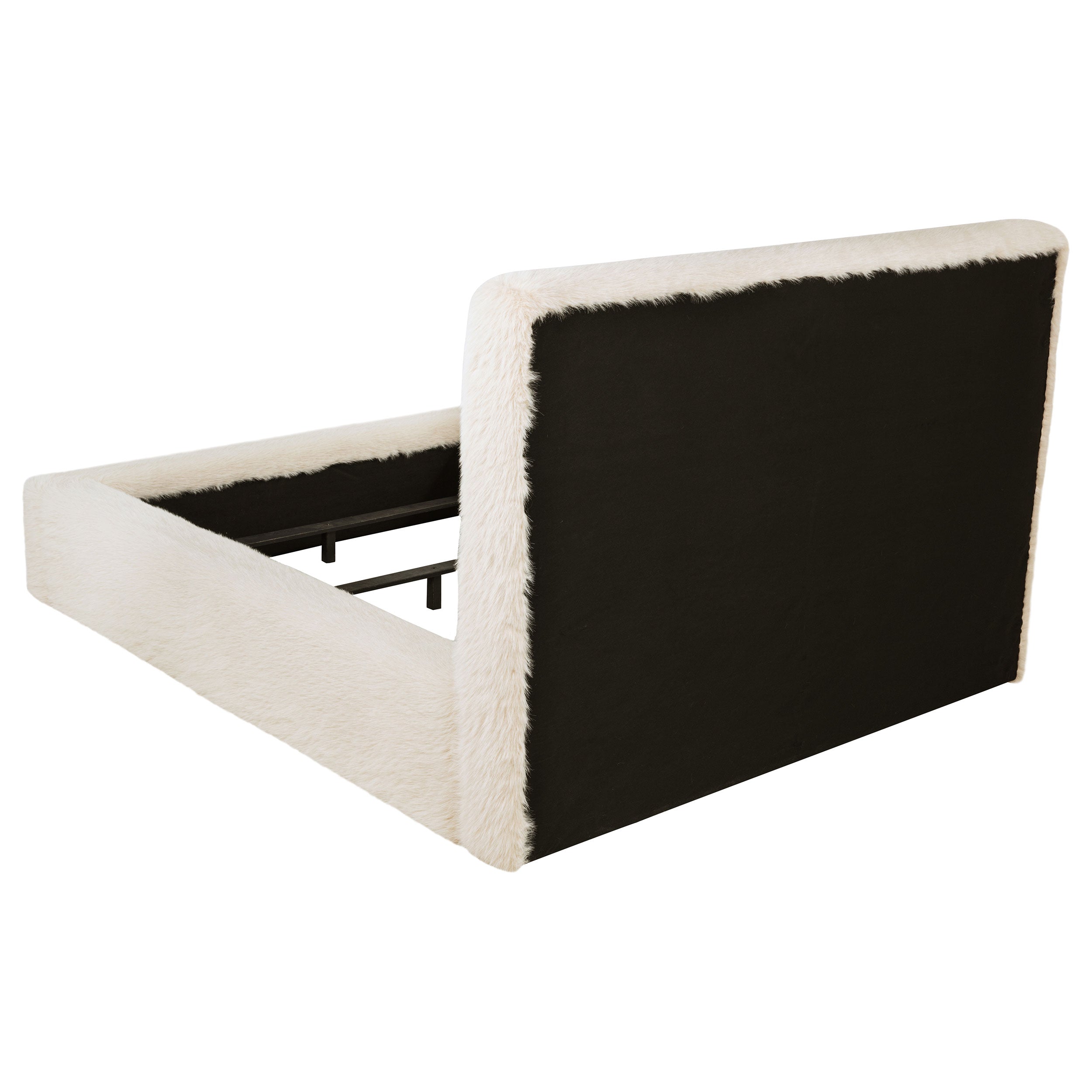 Rebecca Faux Fur Upholstered Eastern King Bed Cream-
