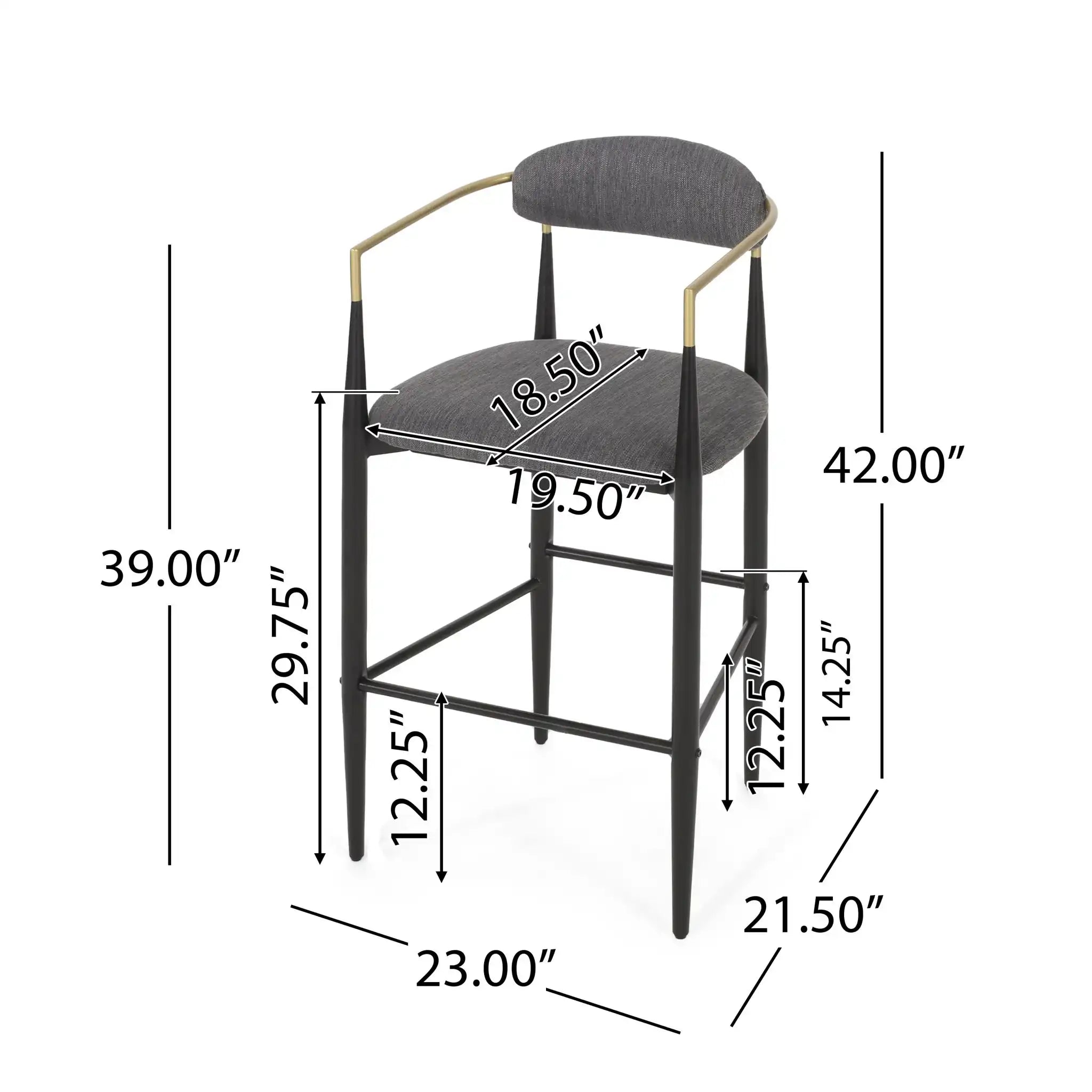 Counter Height Upholstered Barstools (Set of 2)