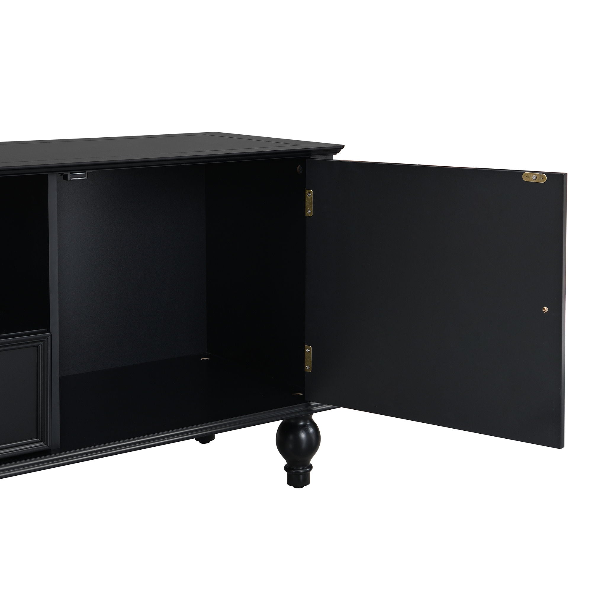 TV Stand For TVs Up To 80", Entertainment Center With Open Compartment