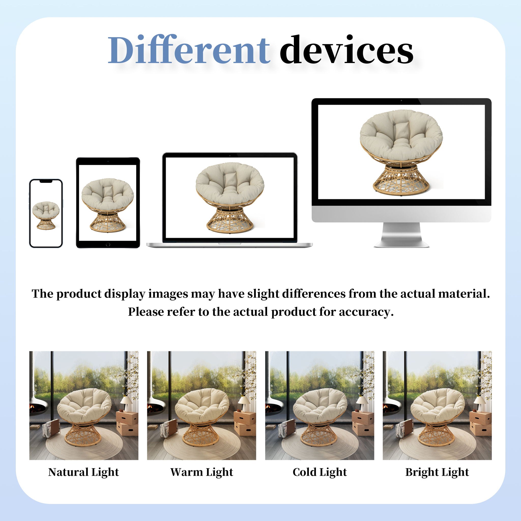 Ergonomic Wicker Chair With Cloud Thick Density Cushion, 3 Proof Cover High Capacity Iron Frame Fluid 360° Swivel