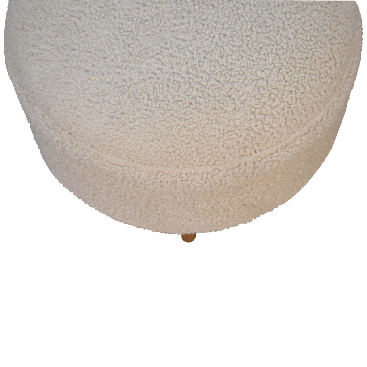 Boucle Rounded Footstool - Oak