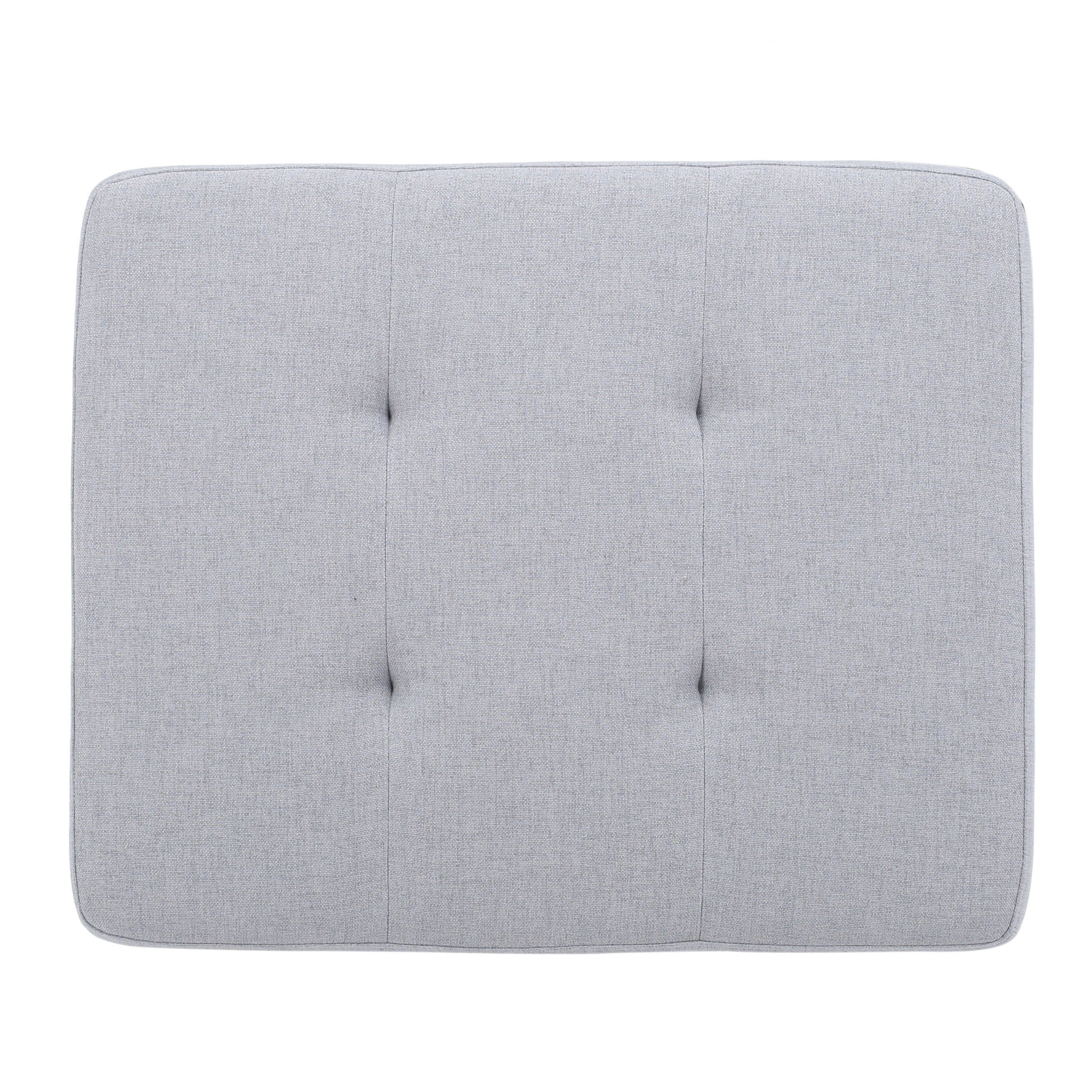 Ottoman With Birch Wood Legs And Cushioned Top For Comfort