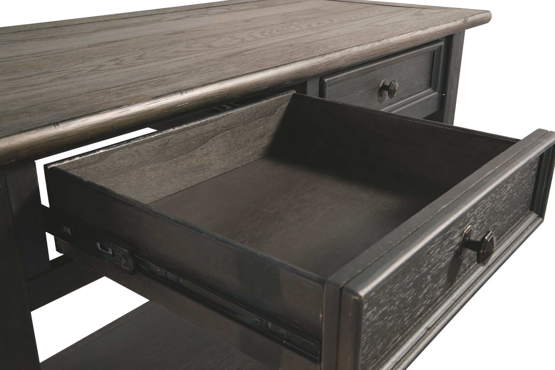 Tyler Creek - Sofa Table - Grayish Brown / Black - Best Buy Furniture