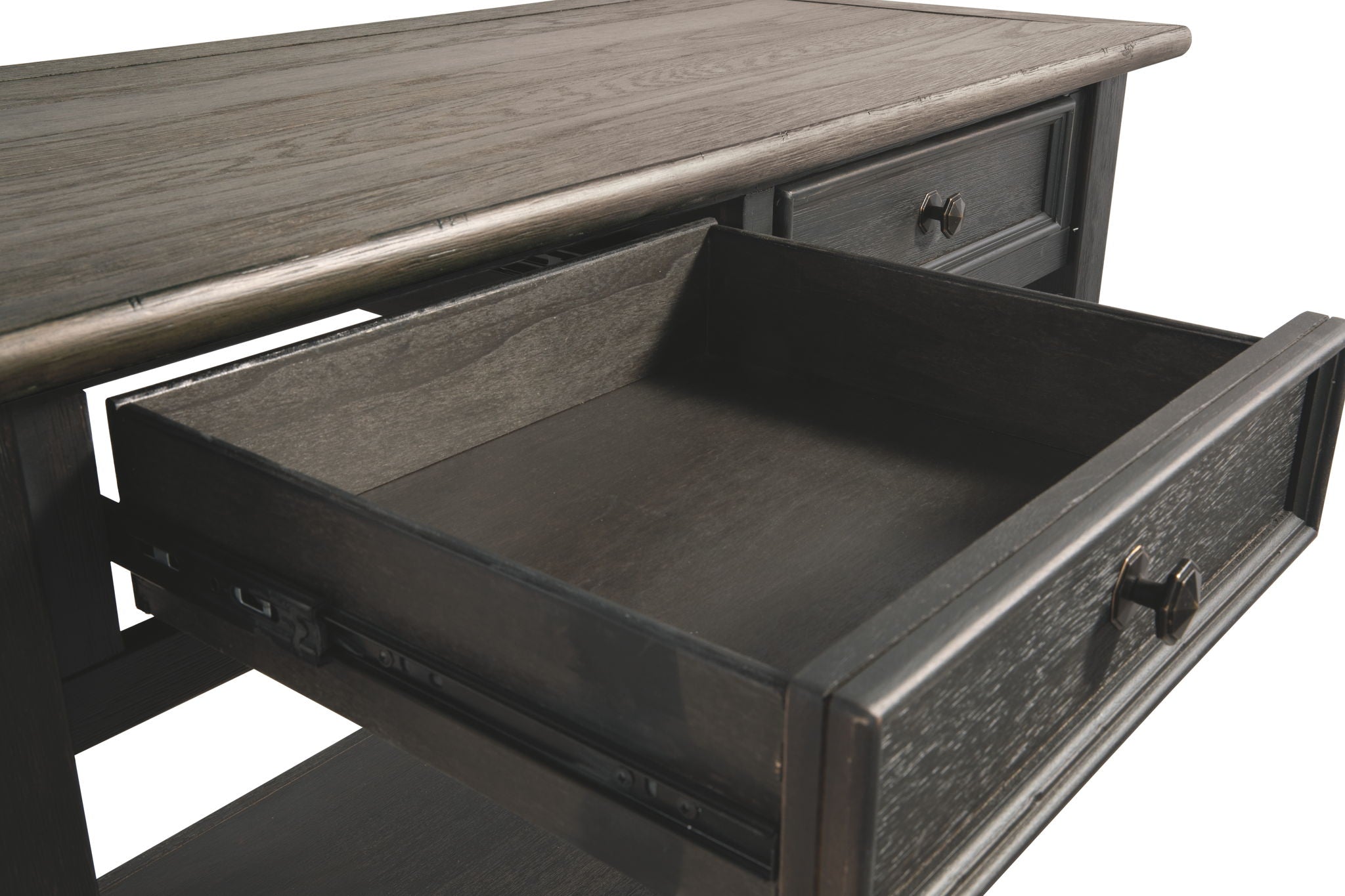 Tyler Creek - Sofa Table - Grayish Brown / Black - Best Buy Furniture