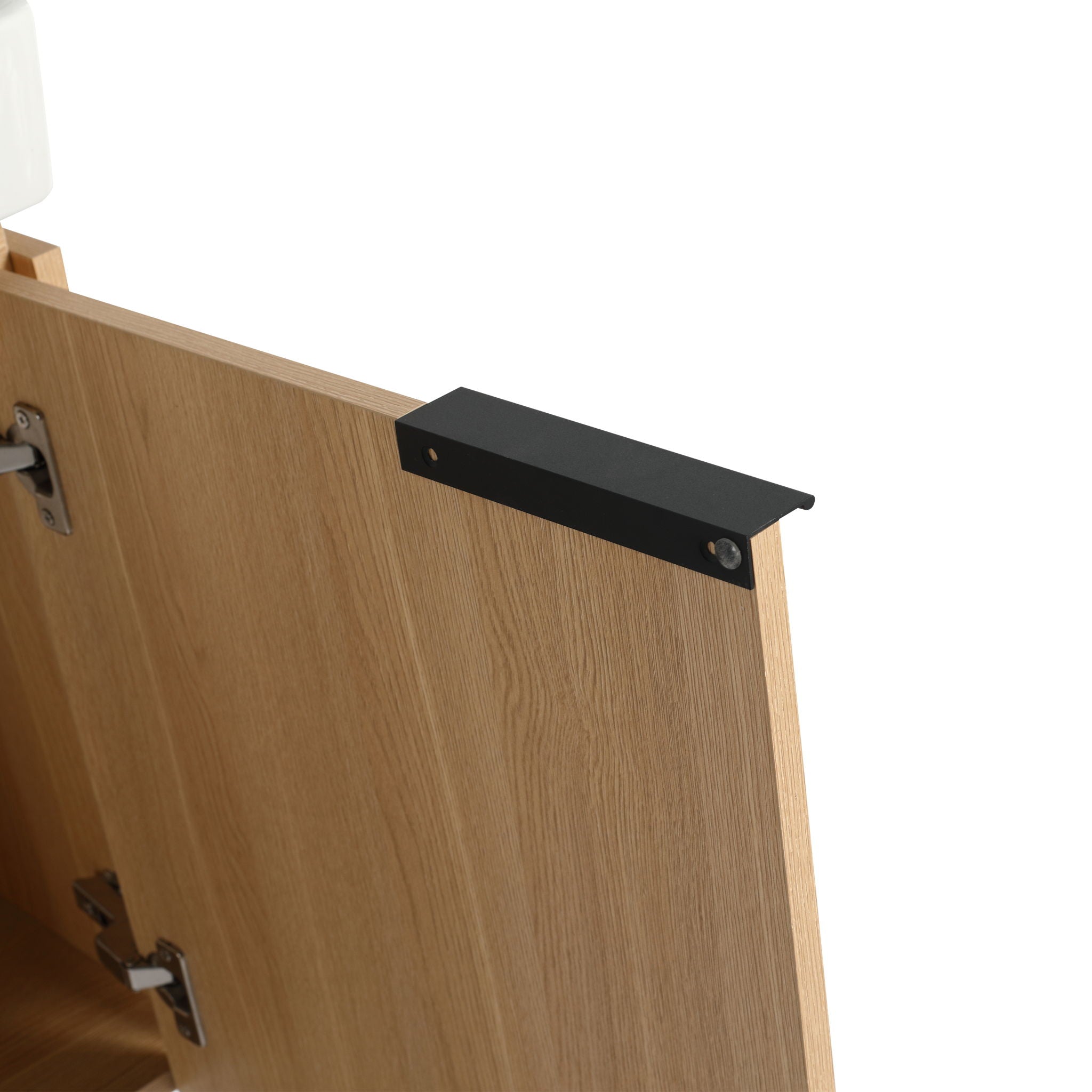 Wall Mounted Bathroom Vanity With Ceramic Sink And Storage Cabinet