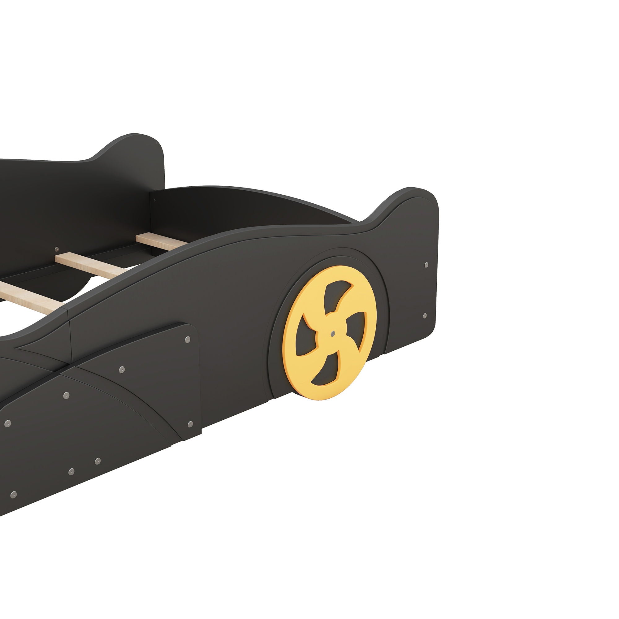 Race Car Shaped Platform Bed With Wheels And Storage