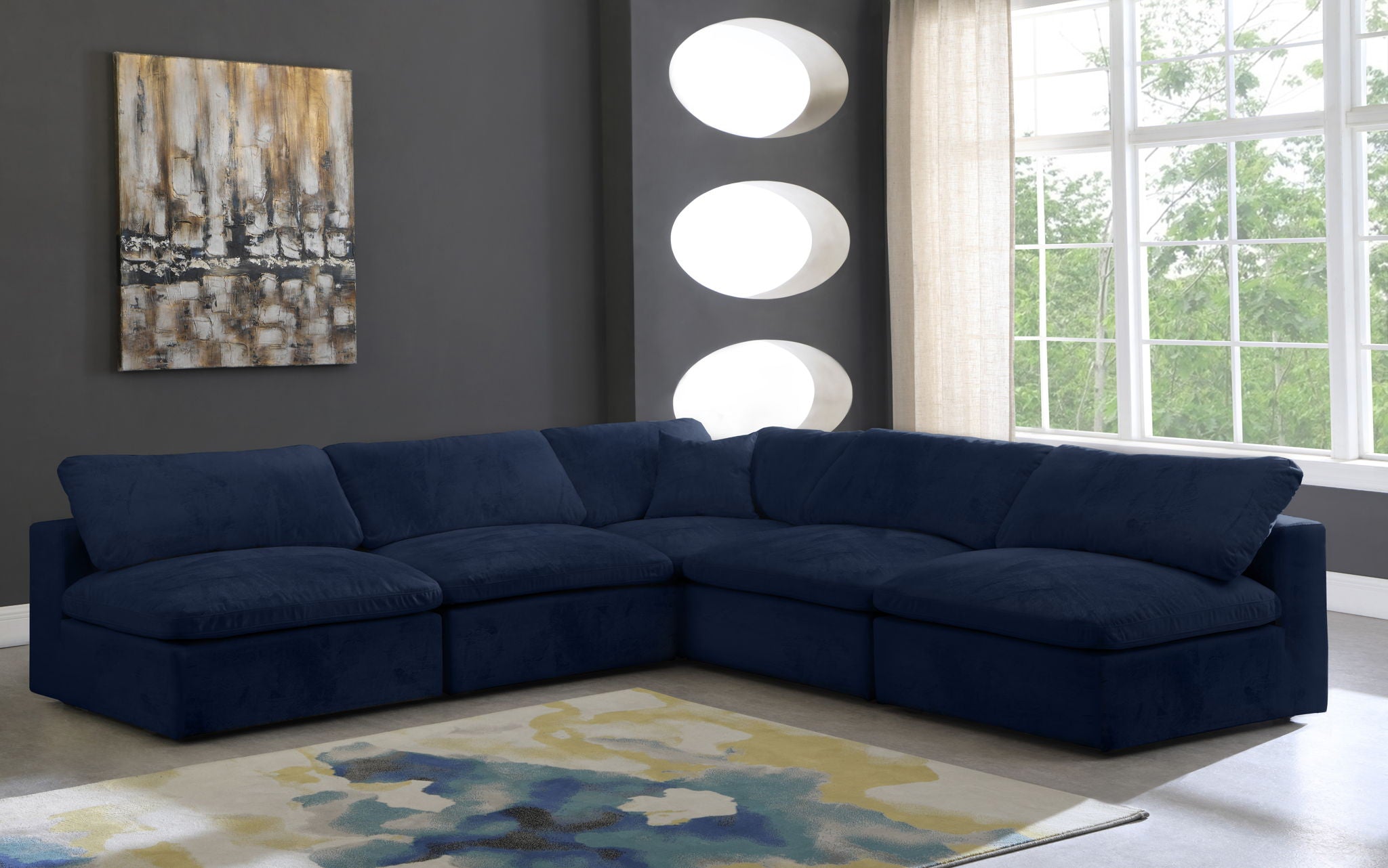 Cozy - 5 Piece Modular Corner Armless Sectional