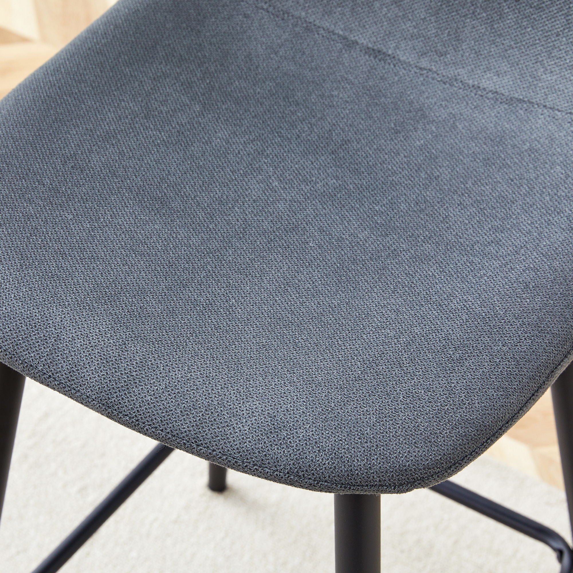 Modern Black Pu Bar Chair Rounded Backrest (Set of 2)