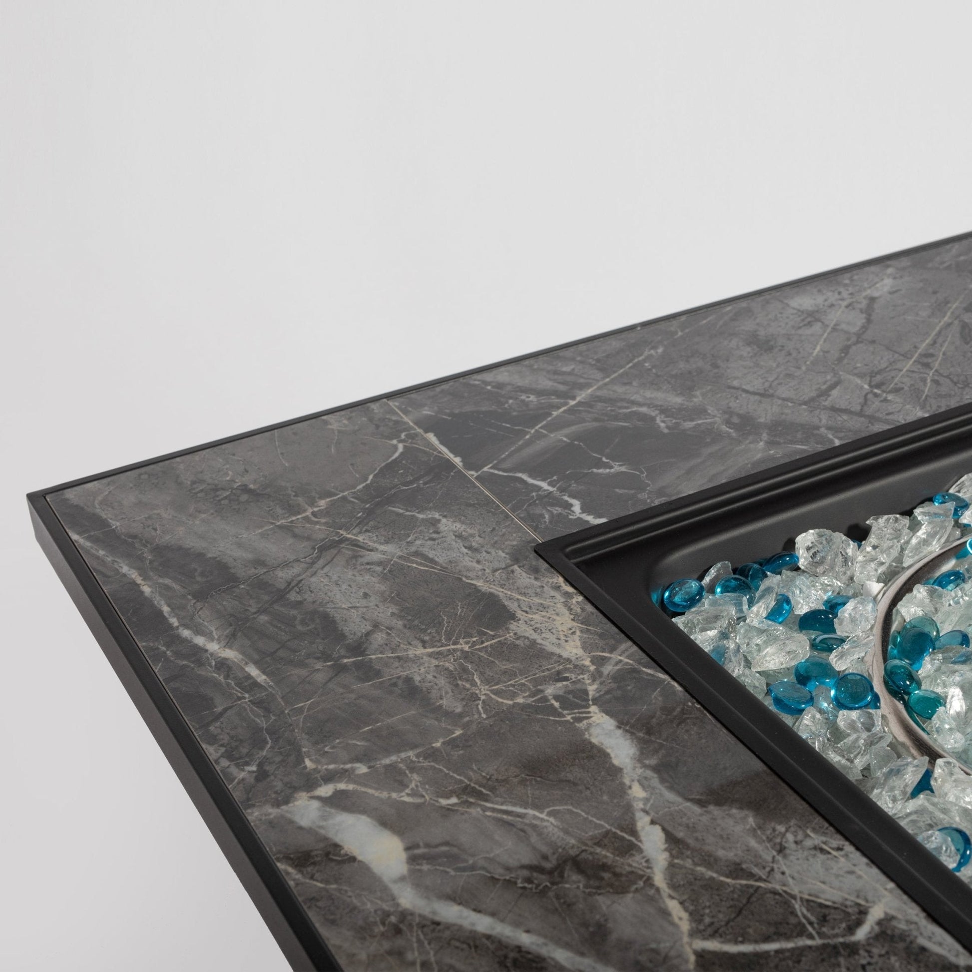 30inch Outdoor Fire Table Propane Gas Fire Pit Table with Lid Gas Fire Pit Table with Glass Rocks and Rain Cover - Tuesday Morning - Fire Pits