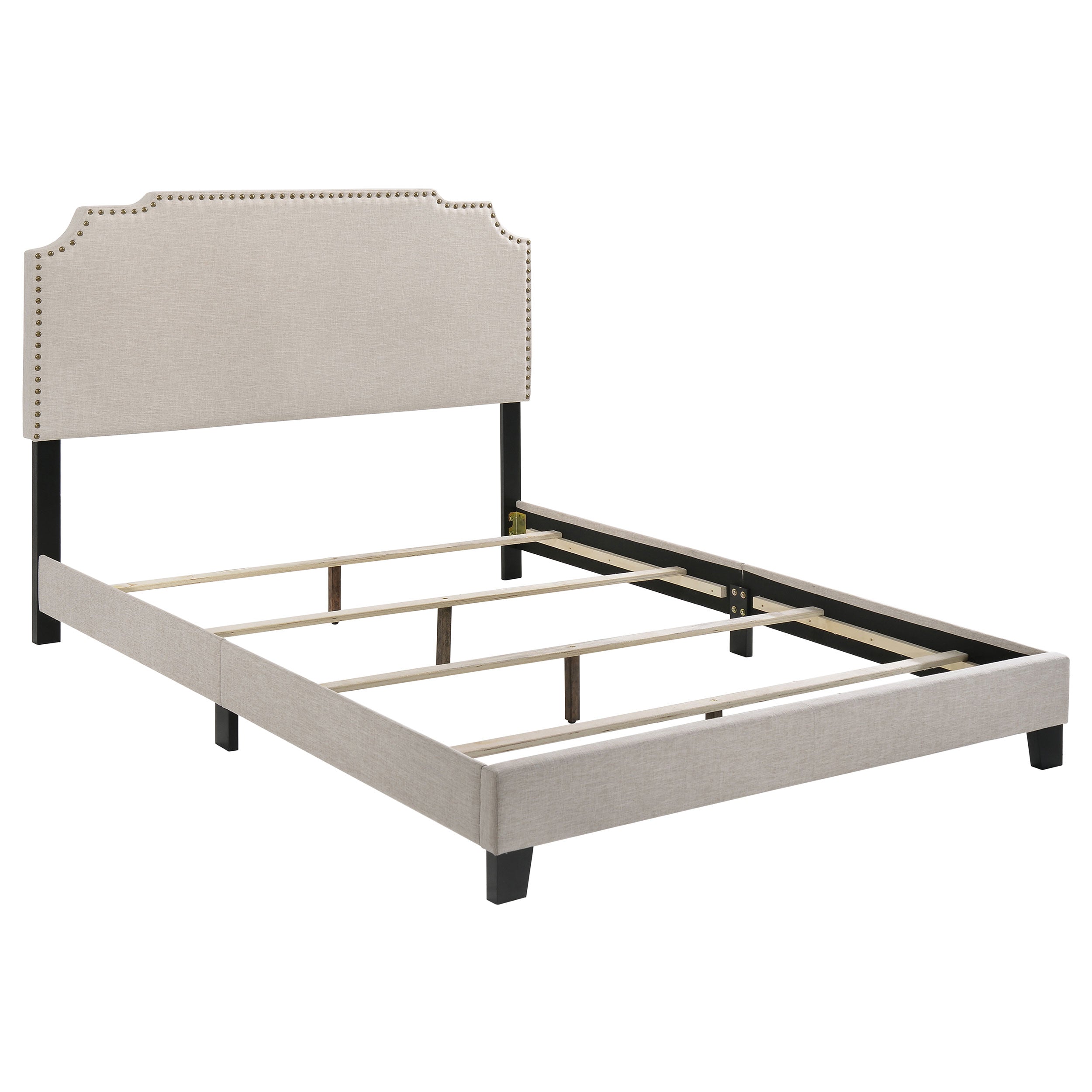 Tamarac Upholstered Eastern King Panel Bed Beige-CoasterEveryday
