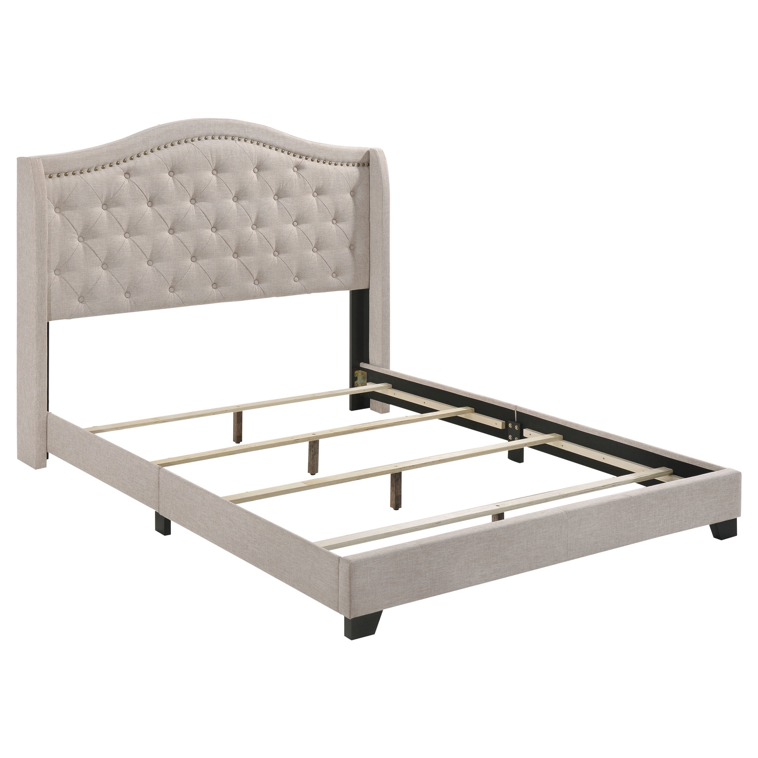 Sonoma Upholstered Full Wingback Bed Beige-CoasterEssence