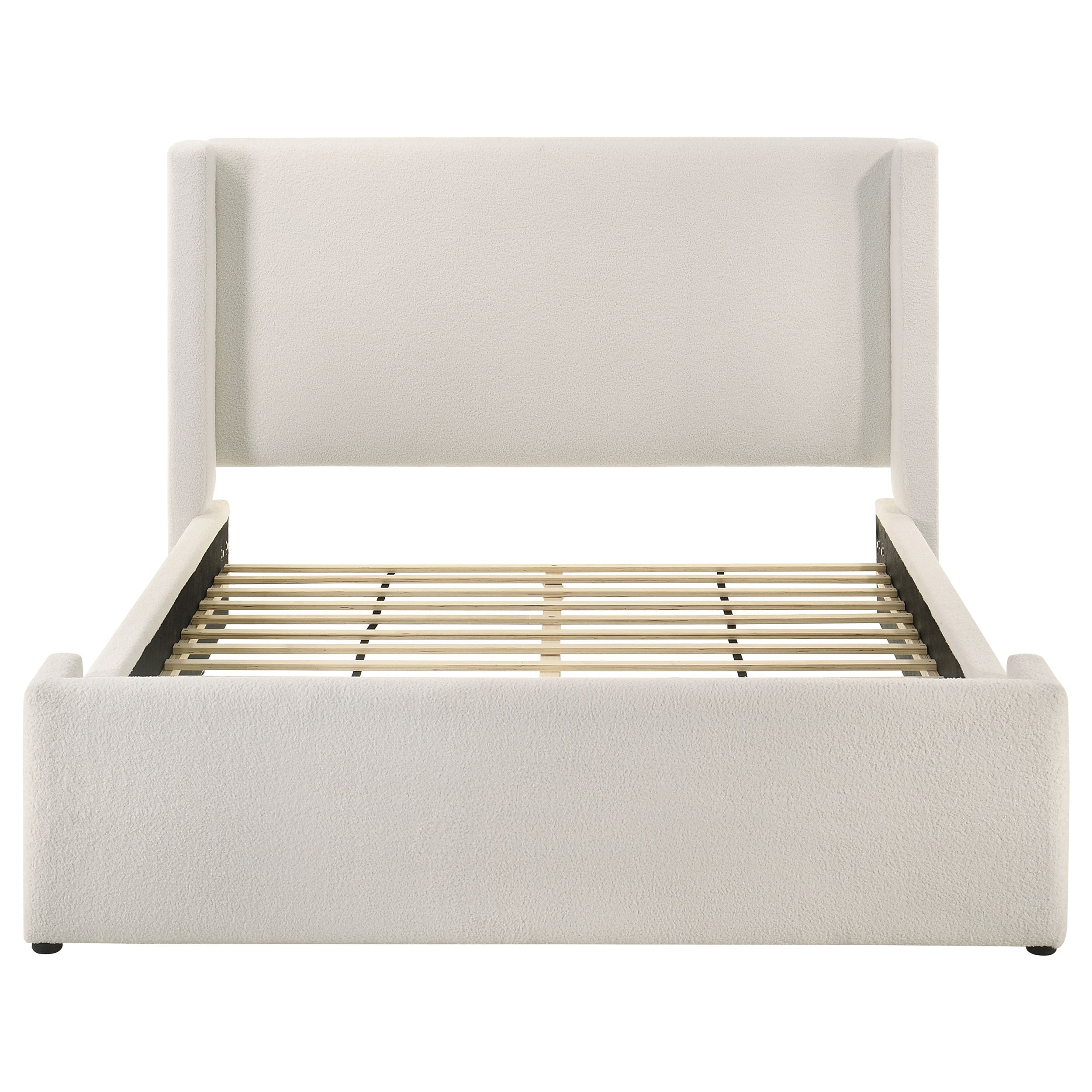 Alamosa Boucle Upholstered Queen Wingback Bed White -
