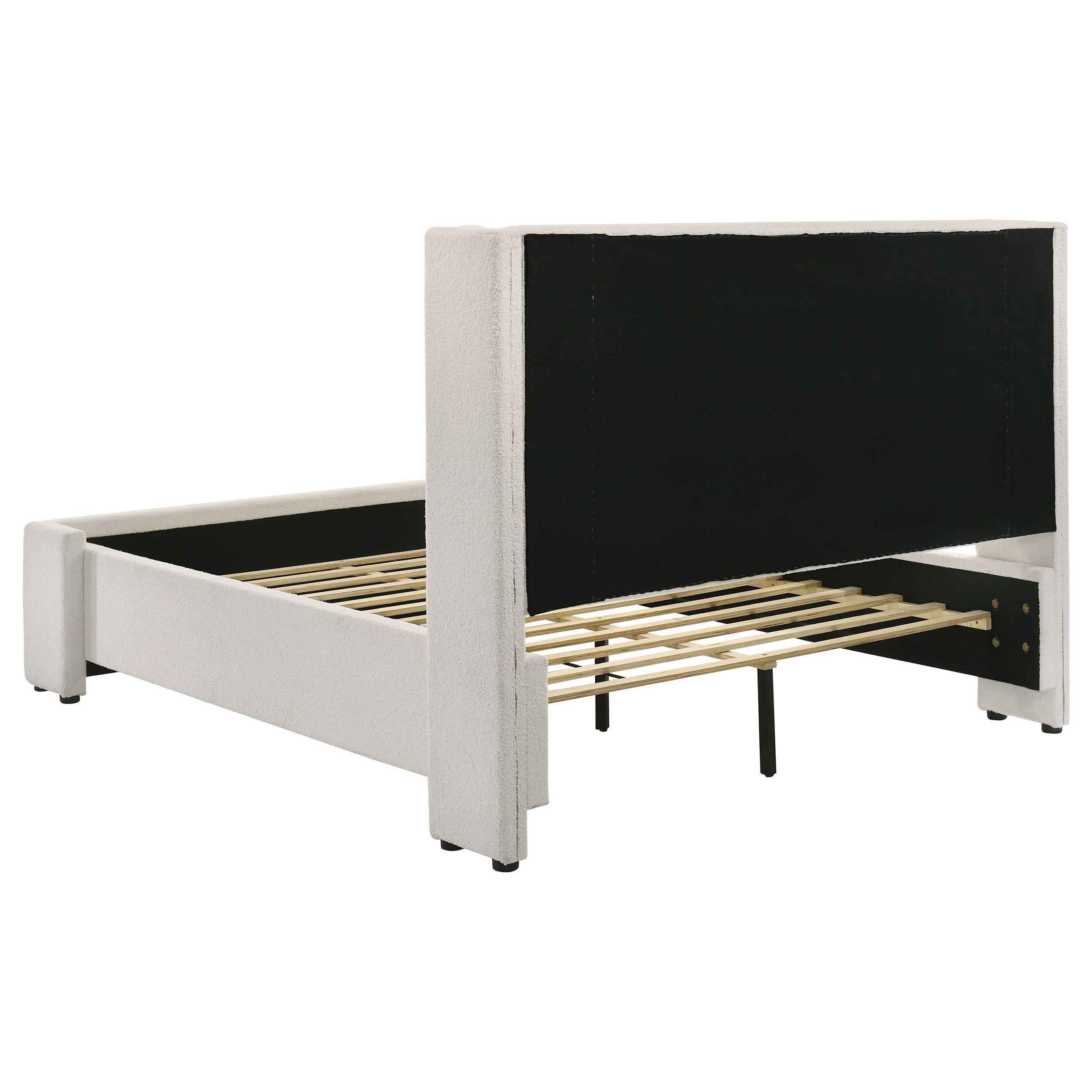 Alamosa Boucle Upholstered Queen Wingback Bed White -