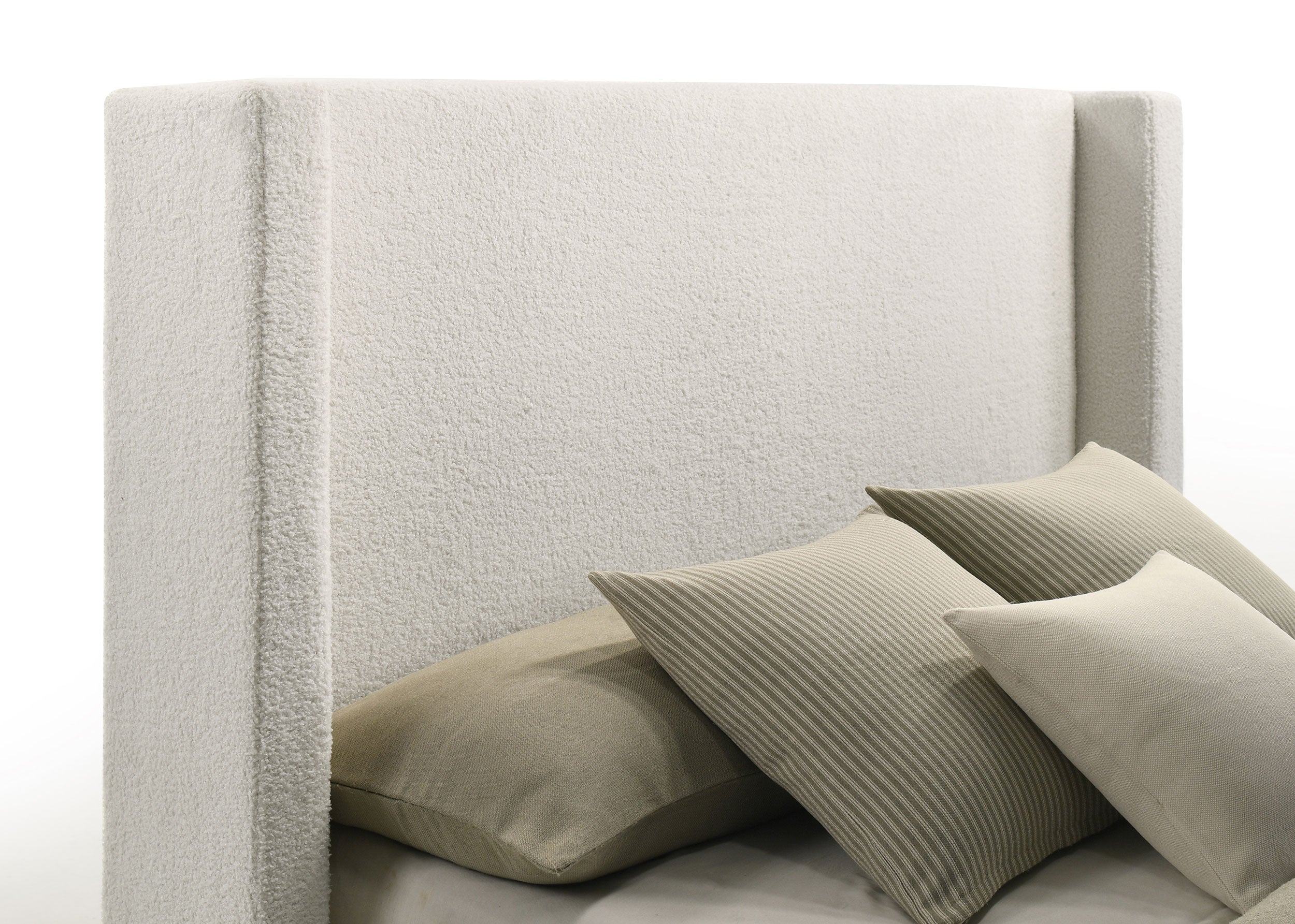 Alamosa Boucle Upholstered Queen Wingback Bed White -